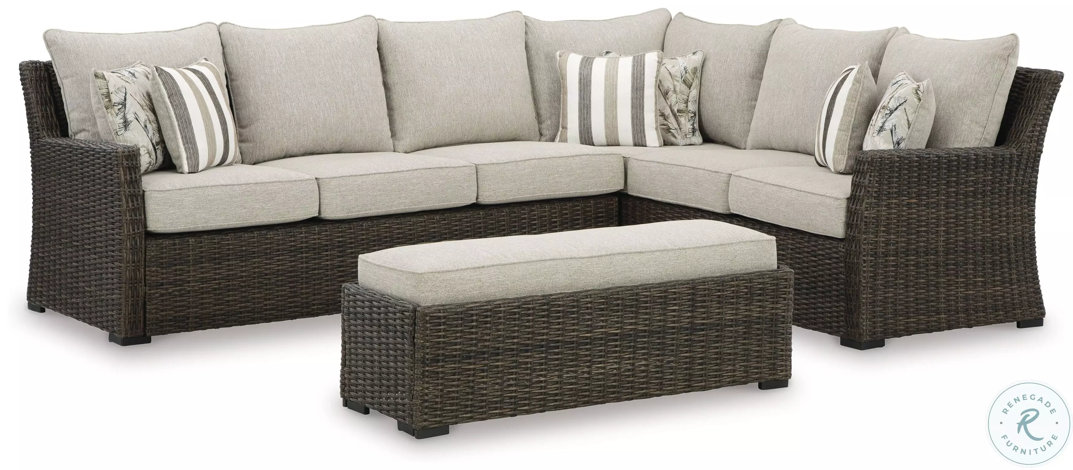 Brook Ranch Brown Outdoor Conversation Set From Ashley Furniture