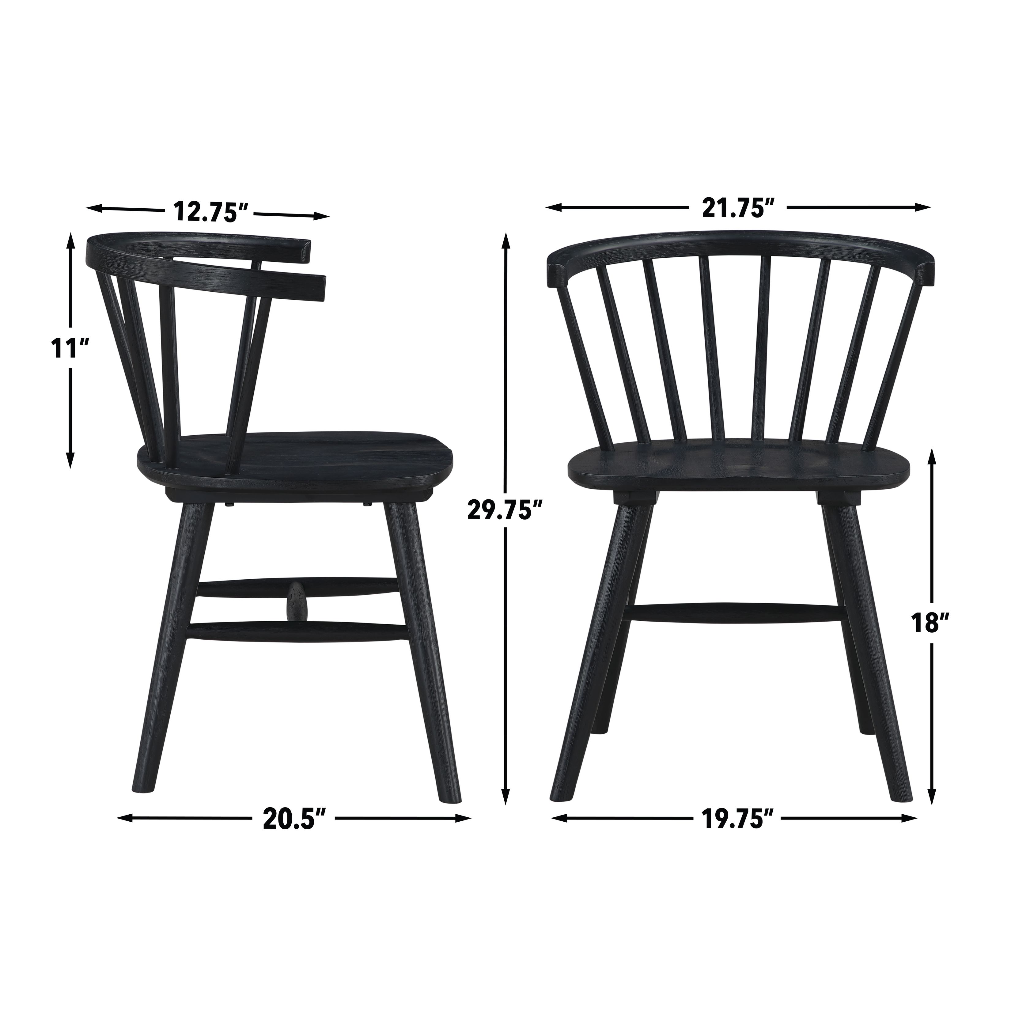 Willow Black Dining Side Chair Set of 2