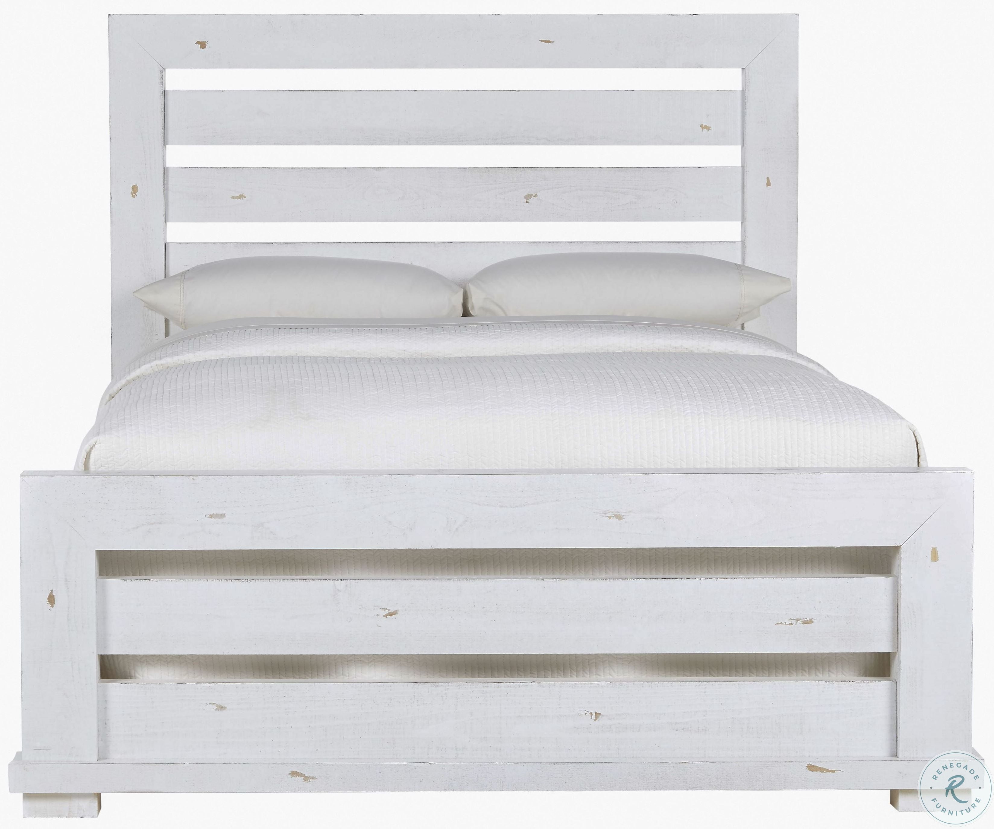 Distressed White Bed Elements International Mblv700 Olivia White