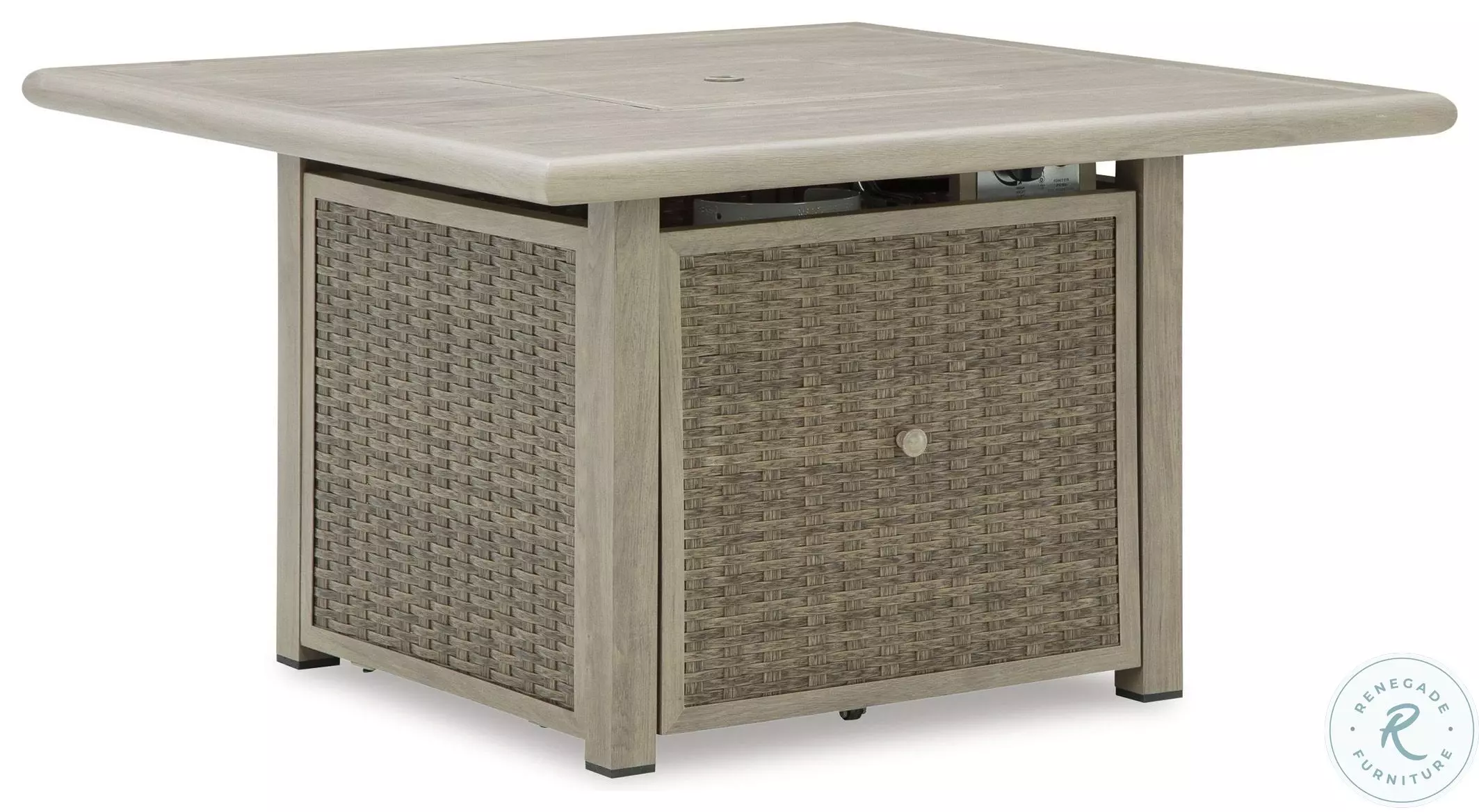 Carisbo Beige Outdoor Fire Pit Table Set from Ashley