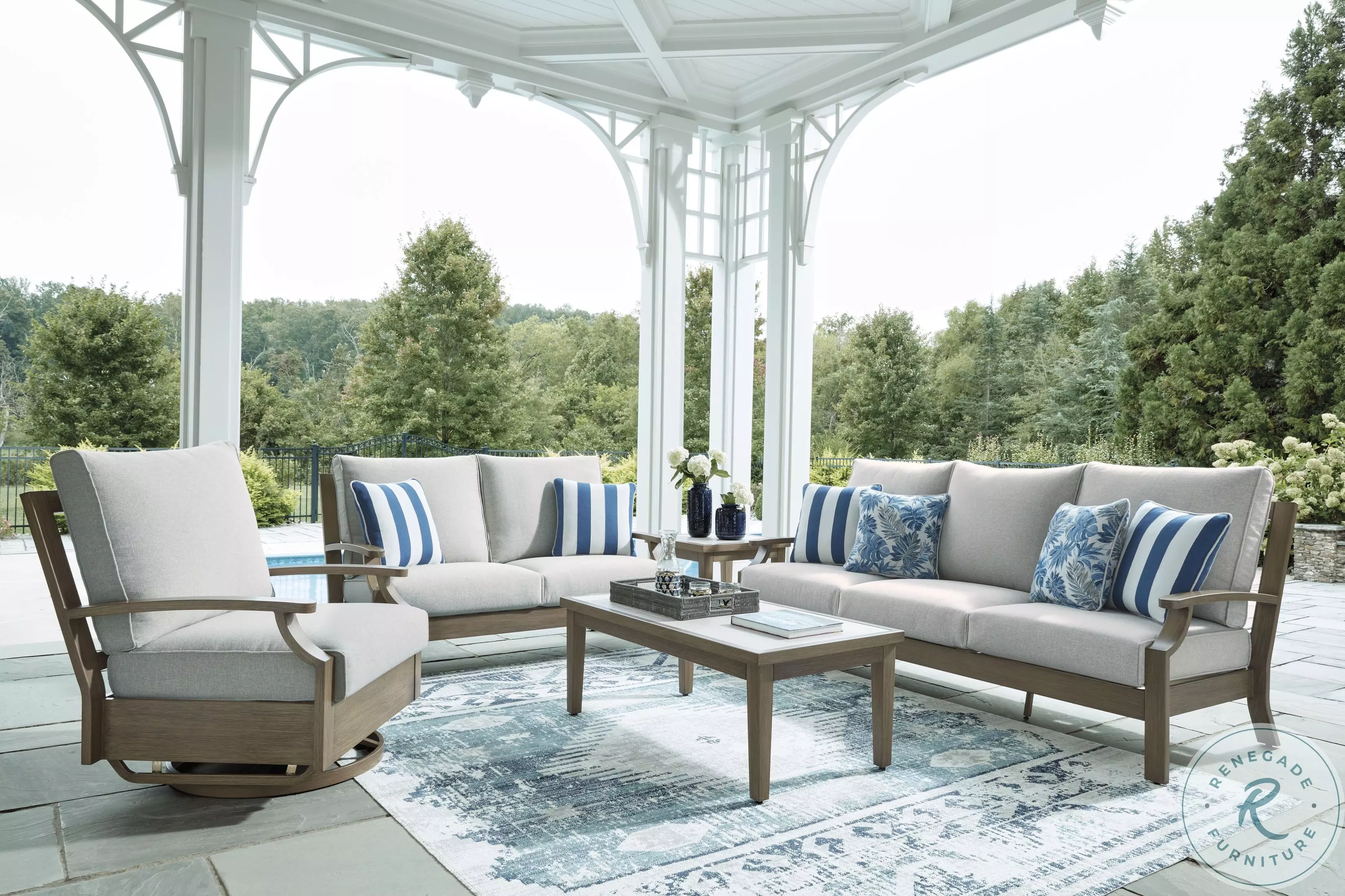 Rainier Ranch Beige Outdoor Living Room Set from Ashley Furniture ...