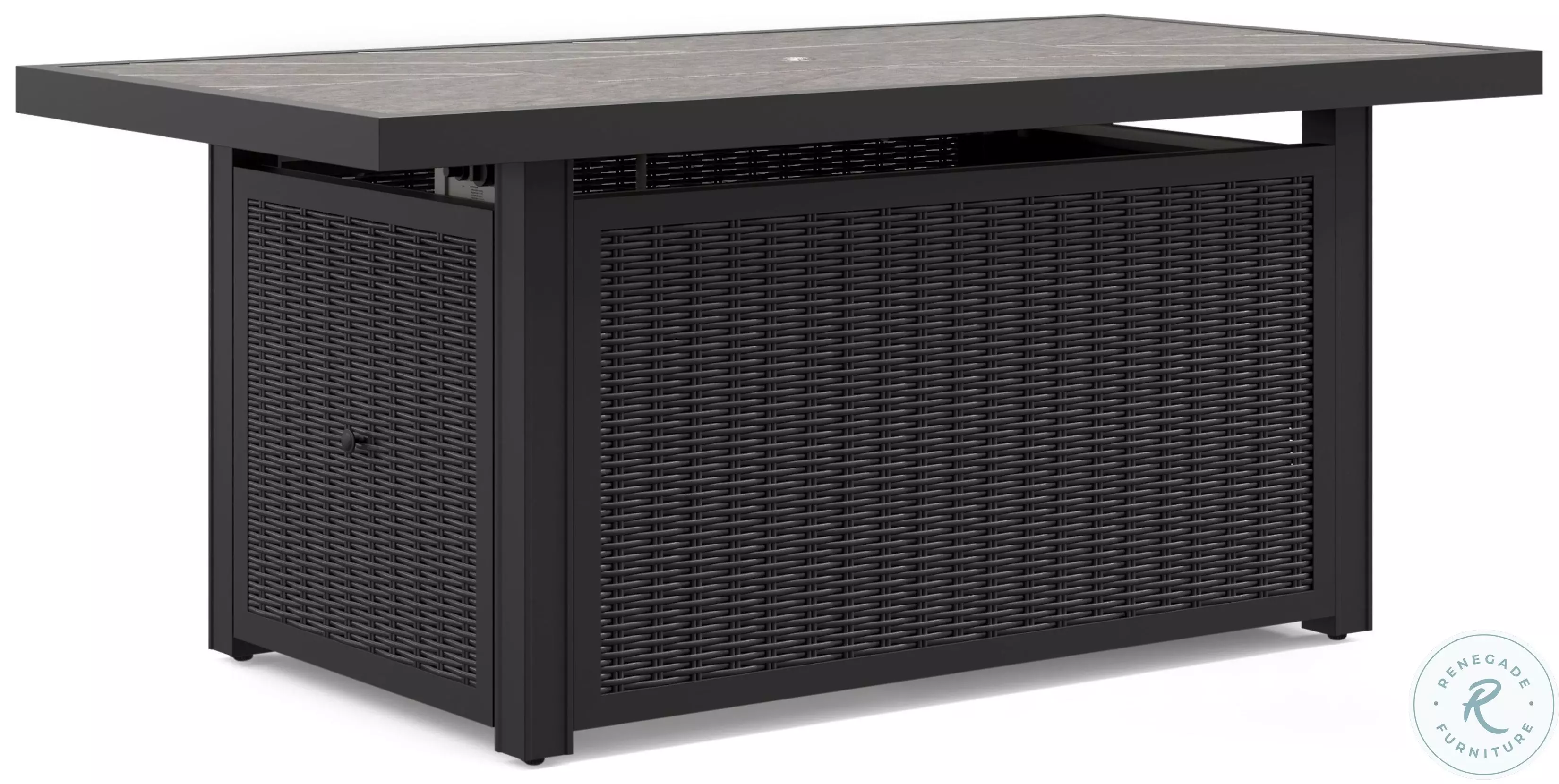 Beachcroft Black And Light Gray Outdoor Rectangular Fire Pit