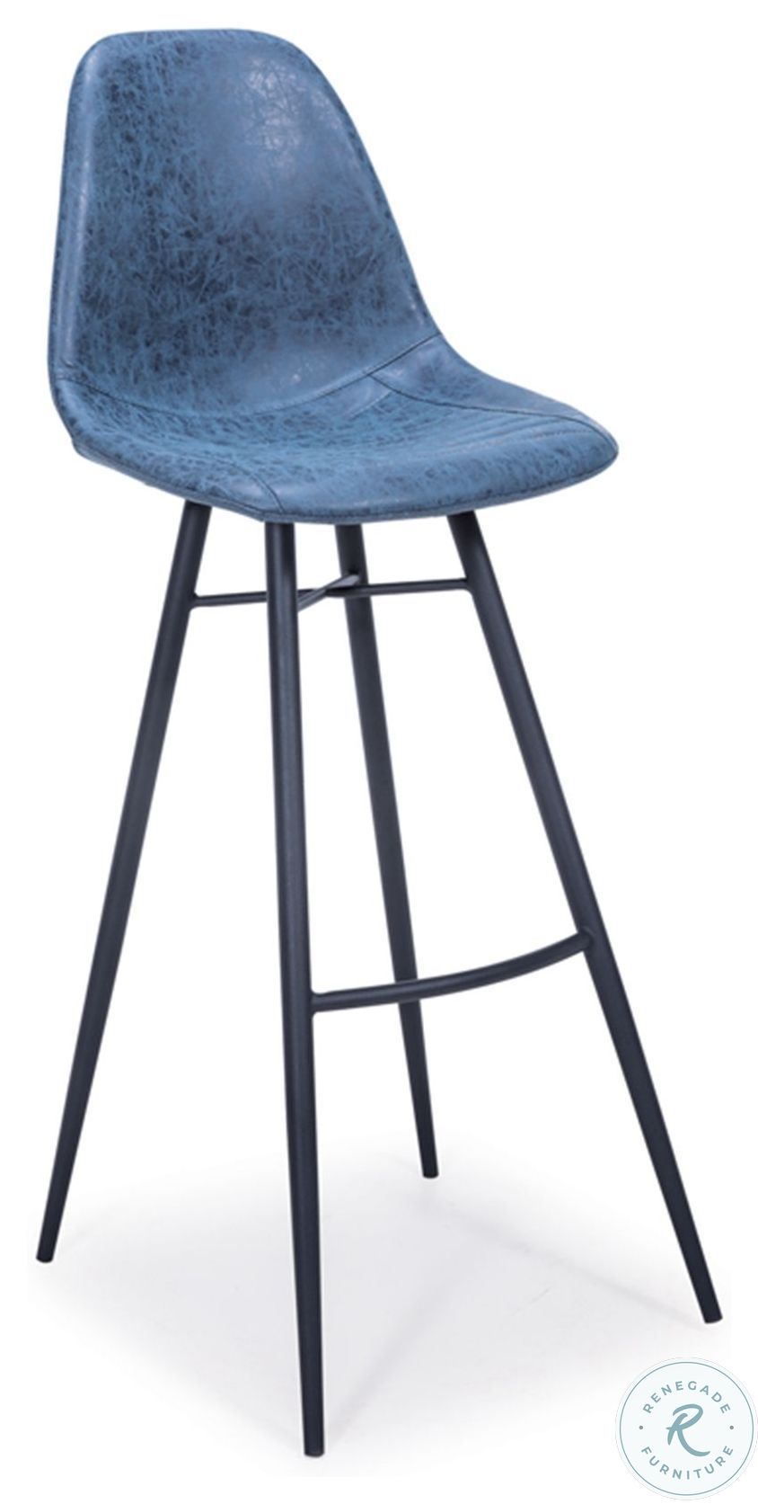 Paris Dark Blue Counter Height Stool from Bellini Modern Living
