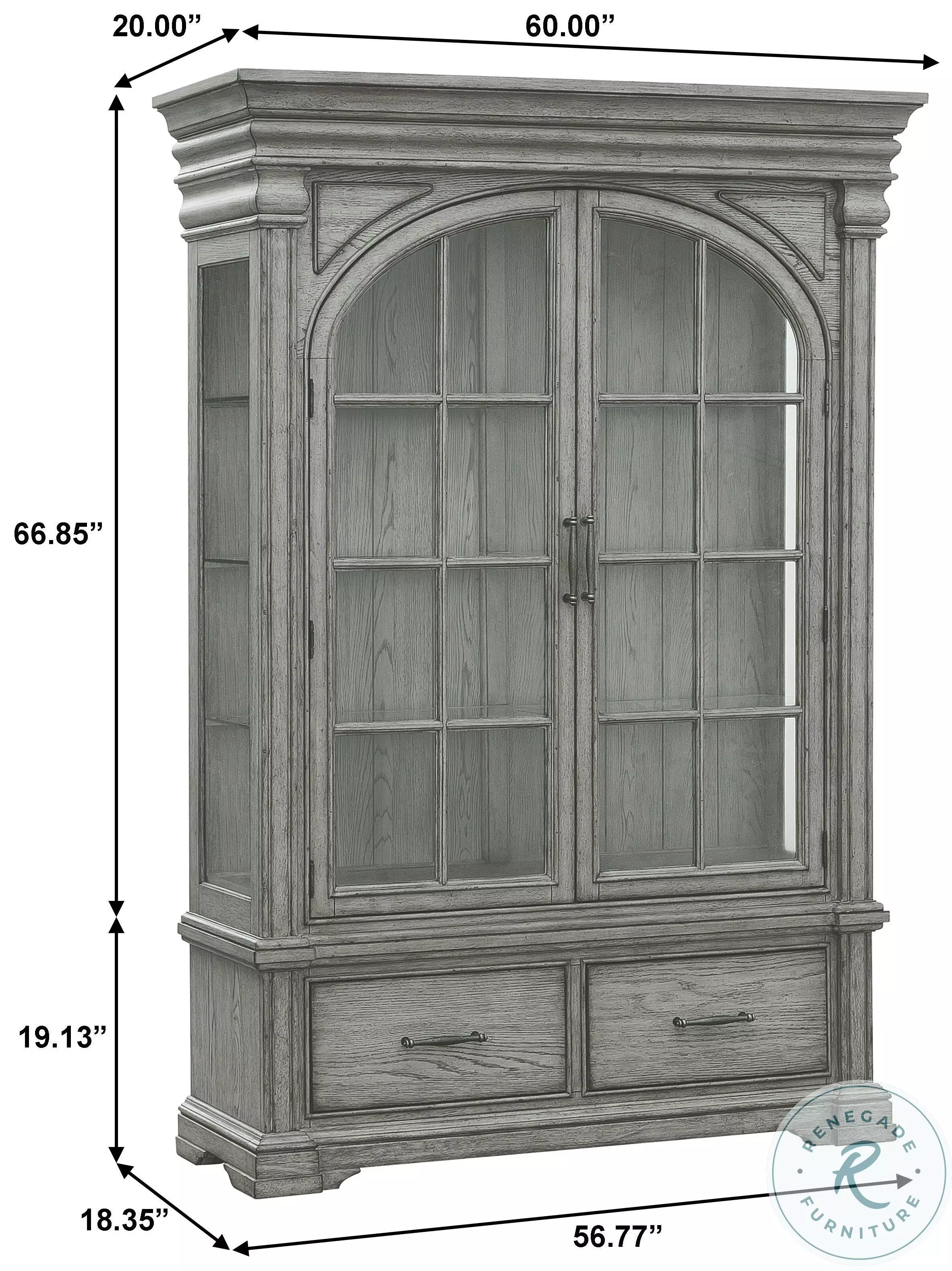 Jefferson Crest Bluff Grey China Cabinet