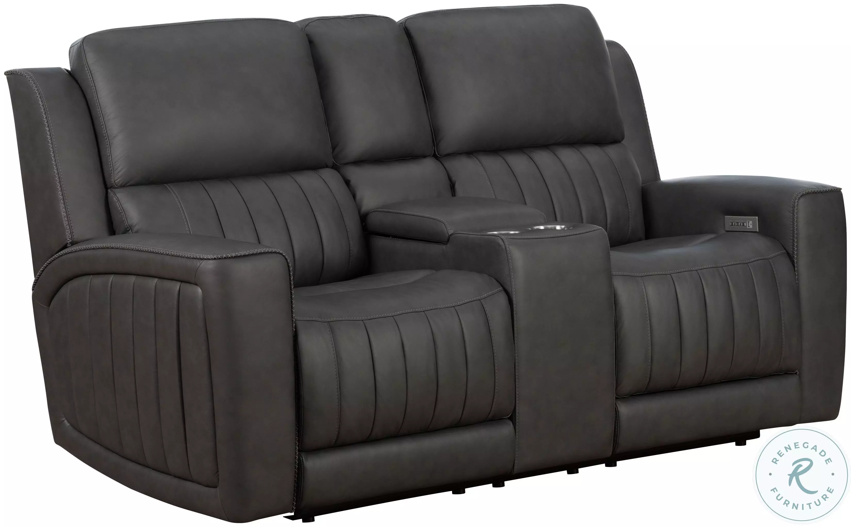 Pierce Homerun Dark Gray Zero Gravity Power Reclining Loveseat