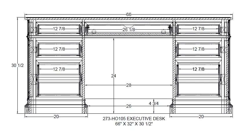 Brayton Manor Cognac Jr Executive Desk