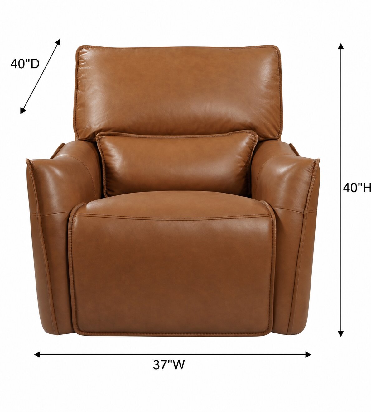 Portland Desert Leather Glider Power Recliner with Power Headrest and USB Charging