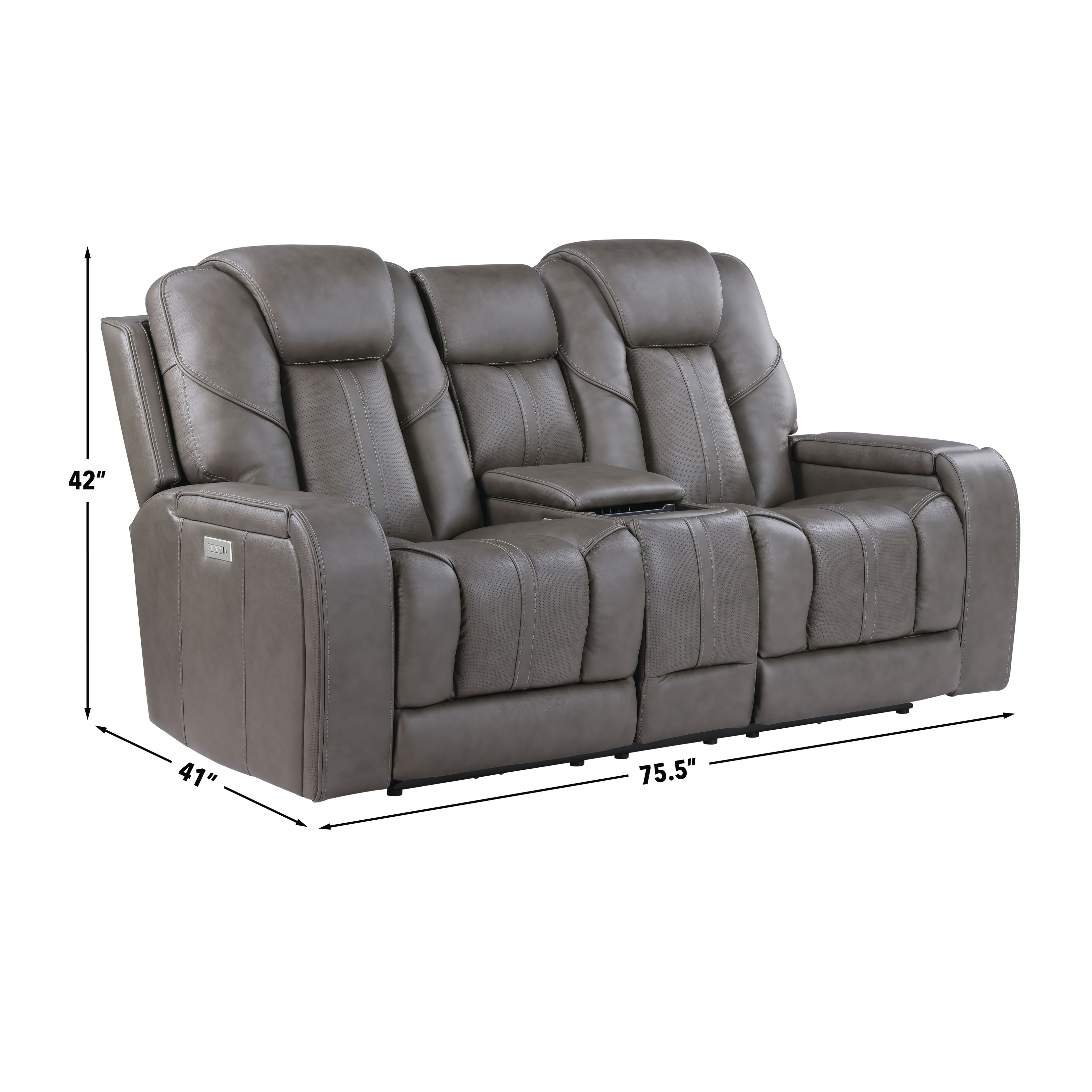 Daniel Gray 77" Triple Power Reclining Loveseat with USB Charging
