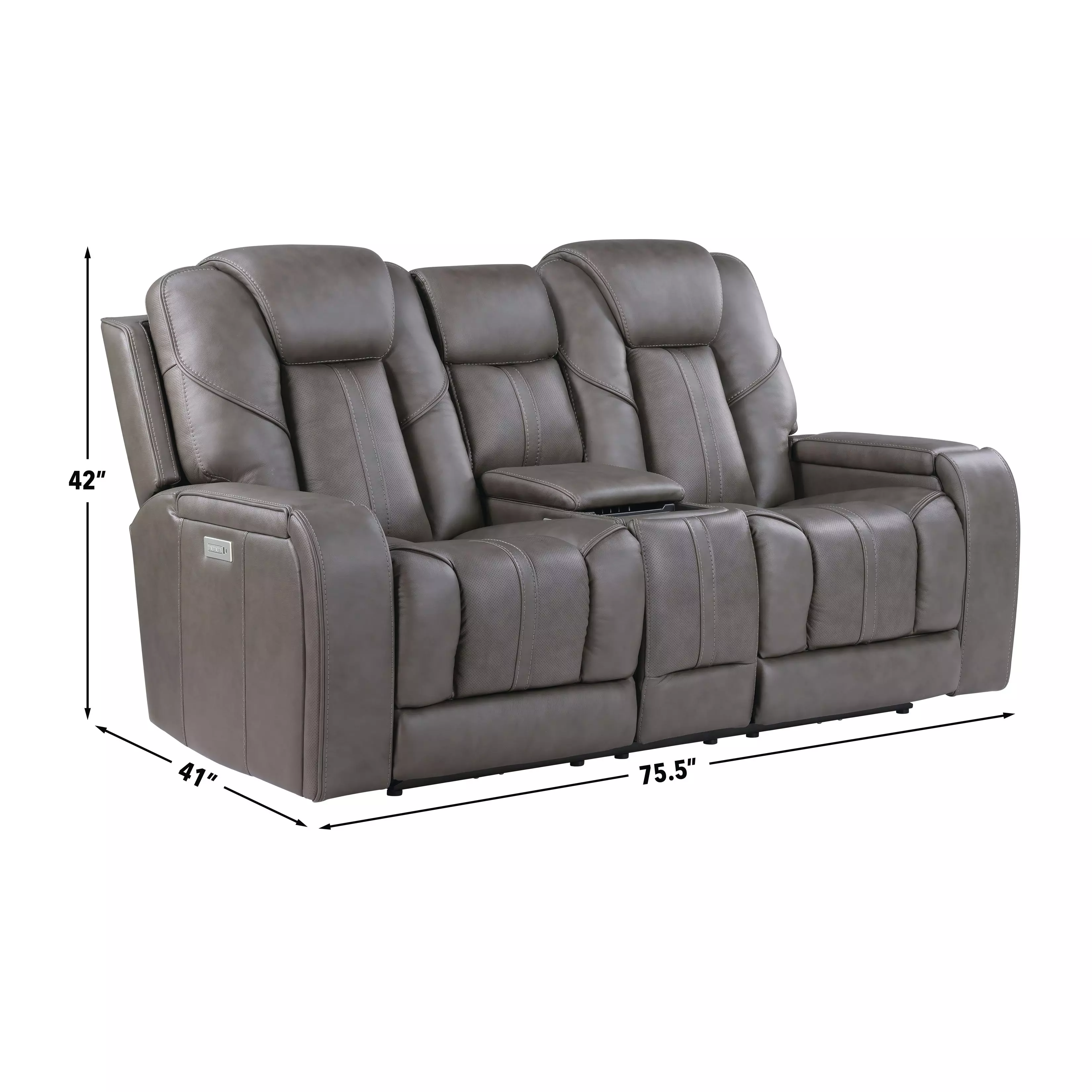 Daniel Gray Triple Power Reclining 77" Loveseat with USB Charging
