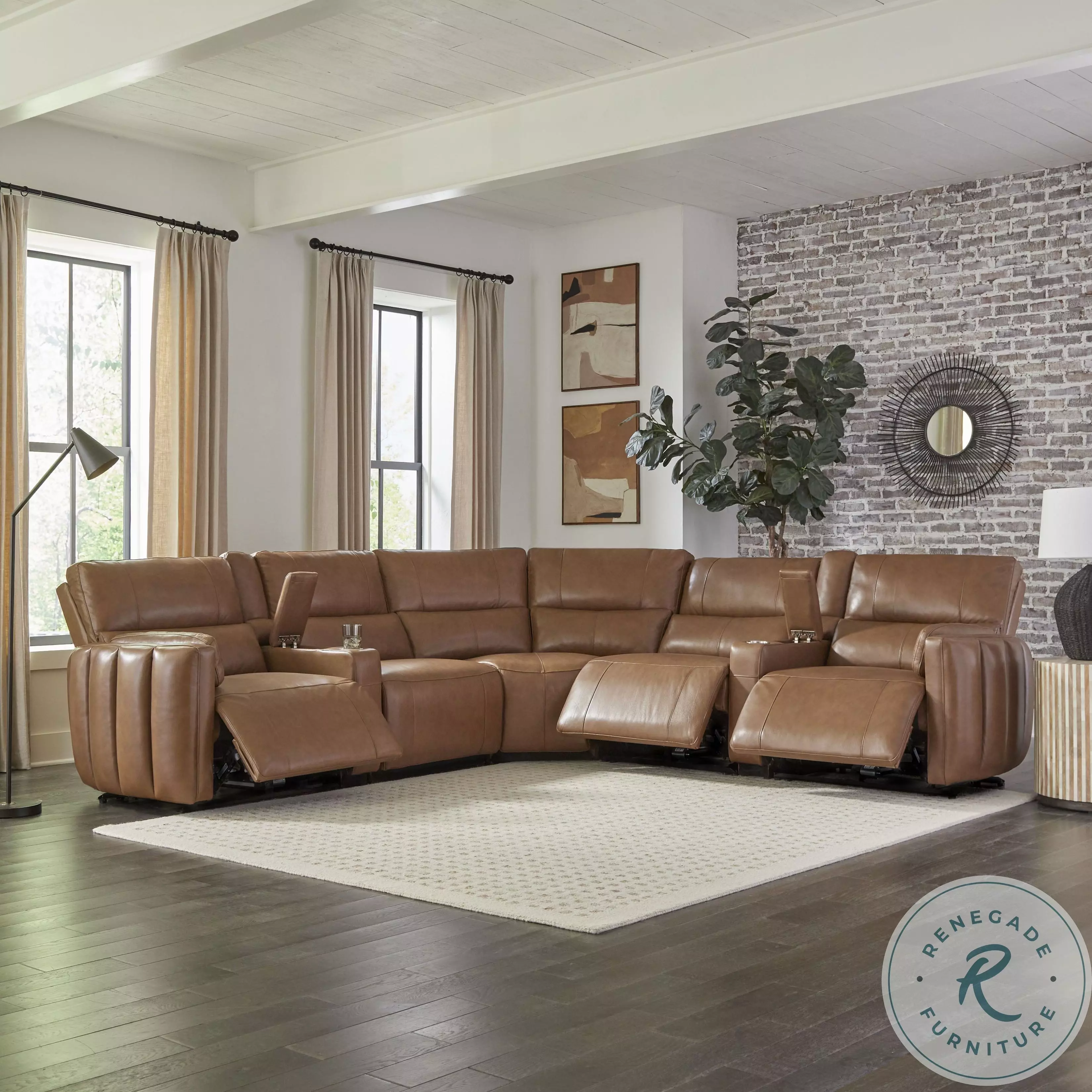 アデレイslimメソッド3本 Modesto Sable Power Reclining Sectional With Power Headrest From