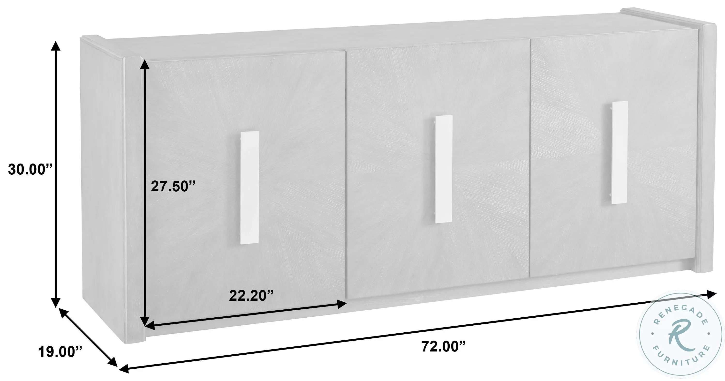 P301777 Gray 3 Door Credenza