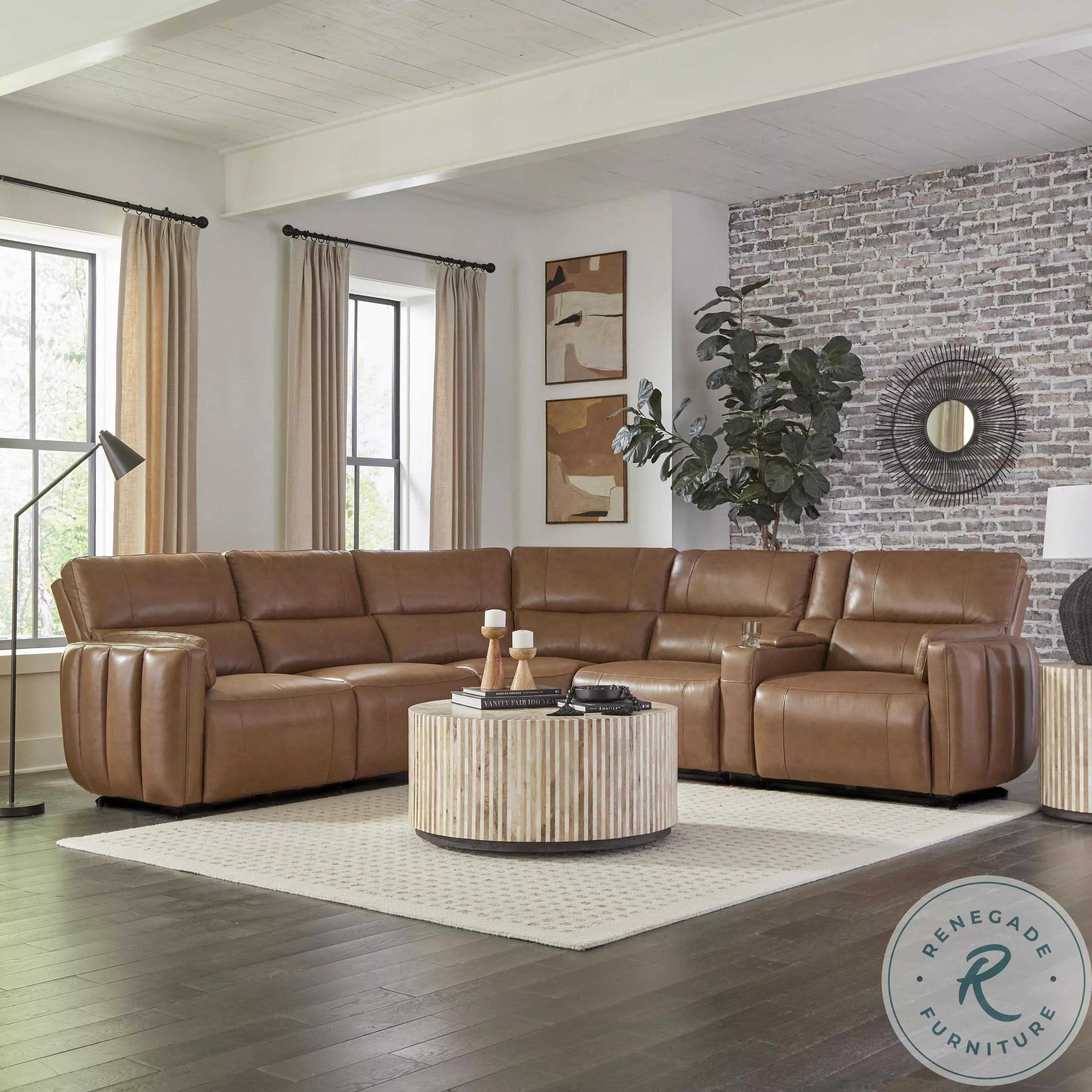 Modesto Sable Power Reclining Sectional With Power Headrest from
