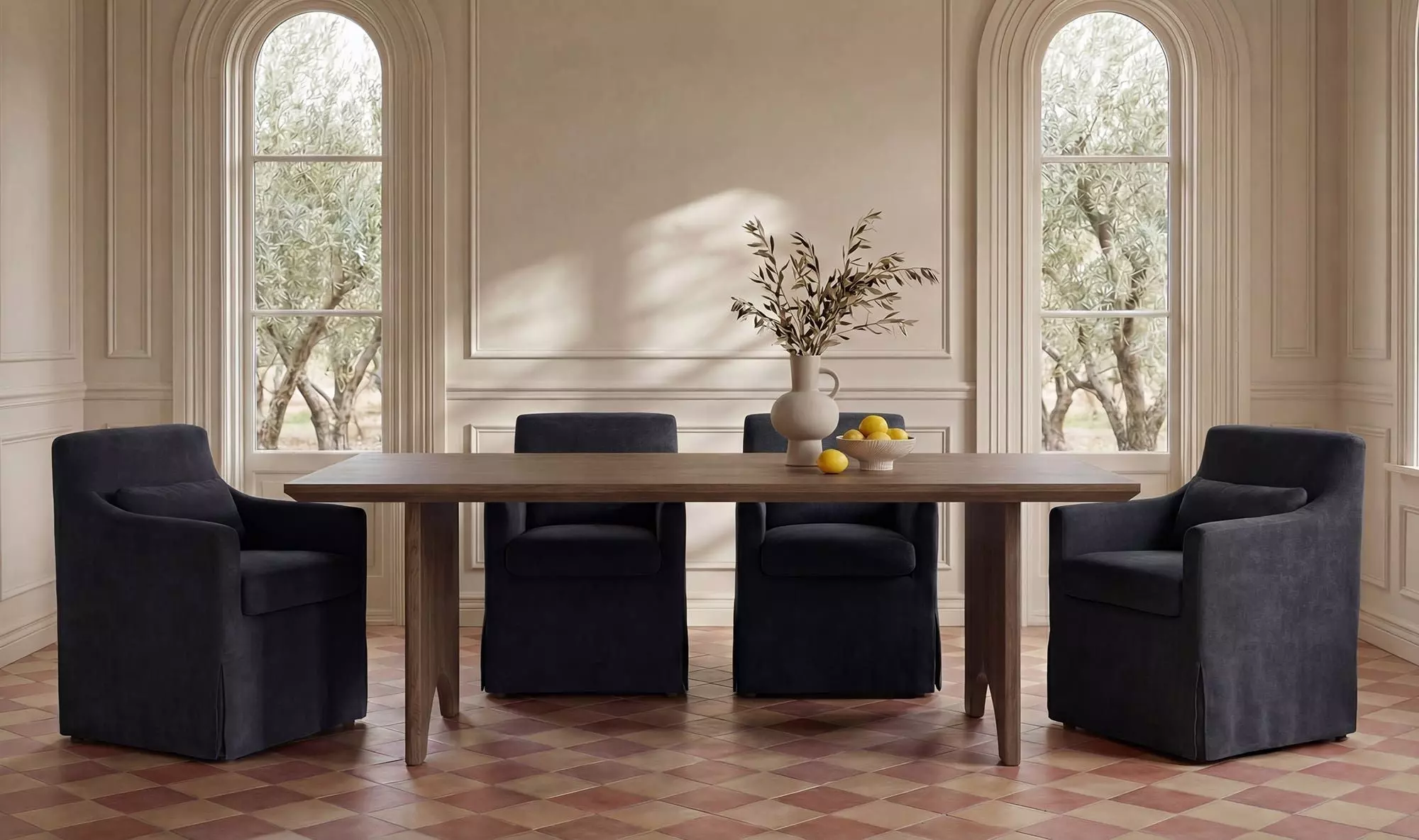 Lake Rectangular Wood Brown Dining Table