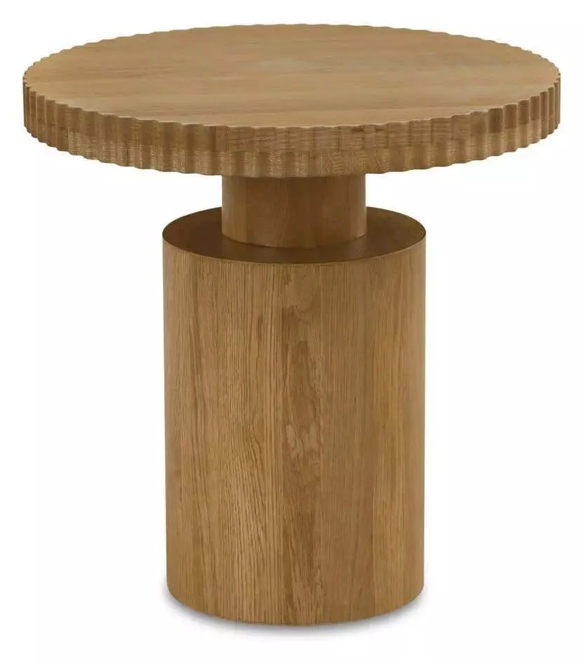 Leigh Brown Round Side Table From Moe Furniture | Coleman Furniture