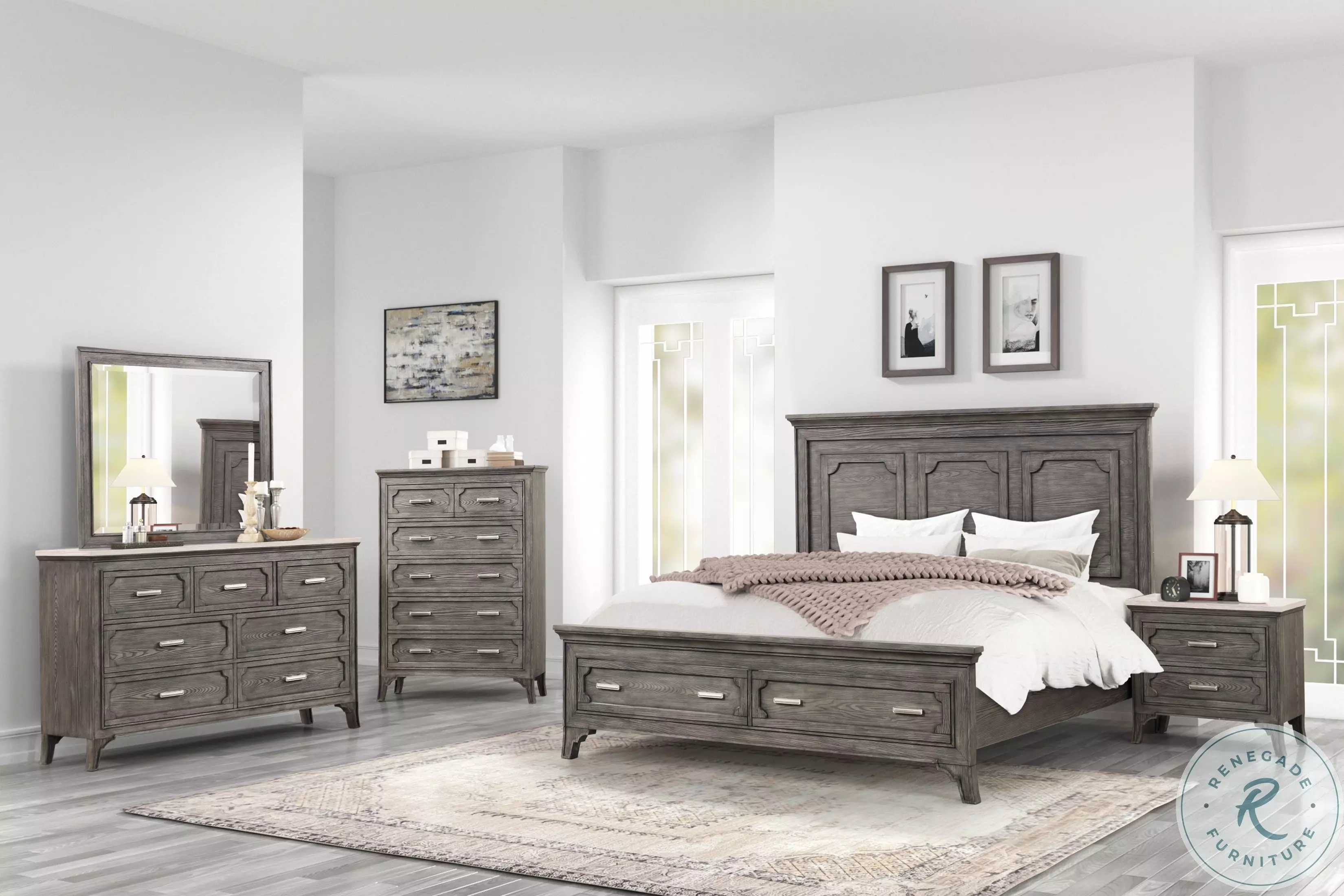 Lisbon Gray And Marble Top Nightstand From Home Gallery