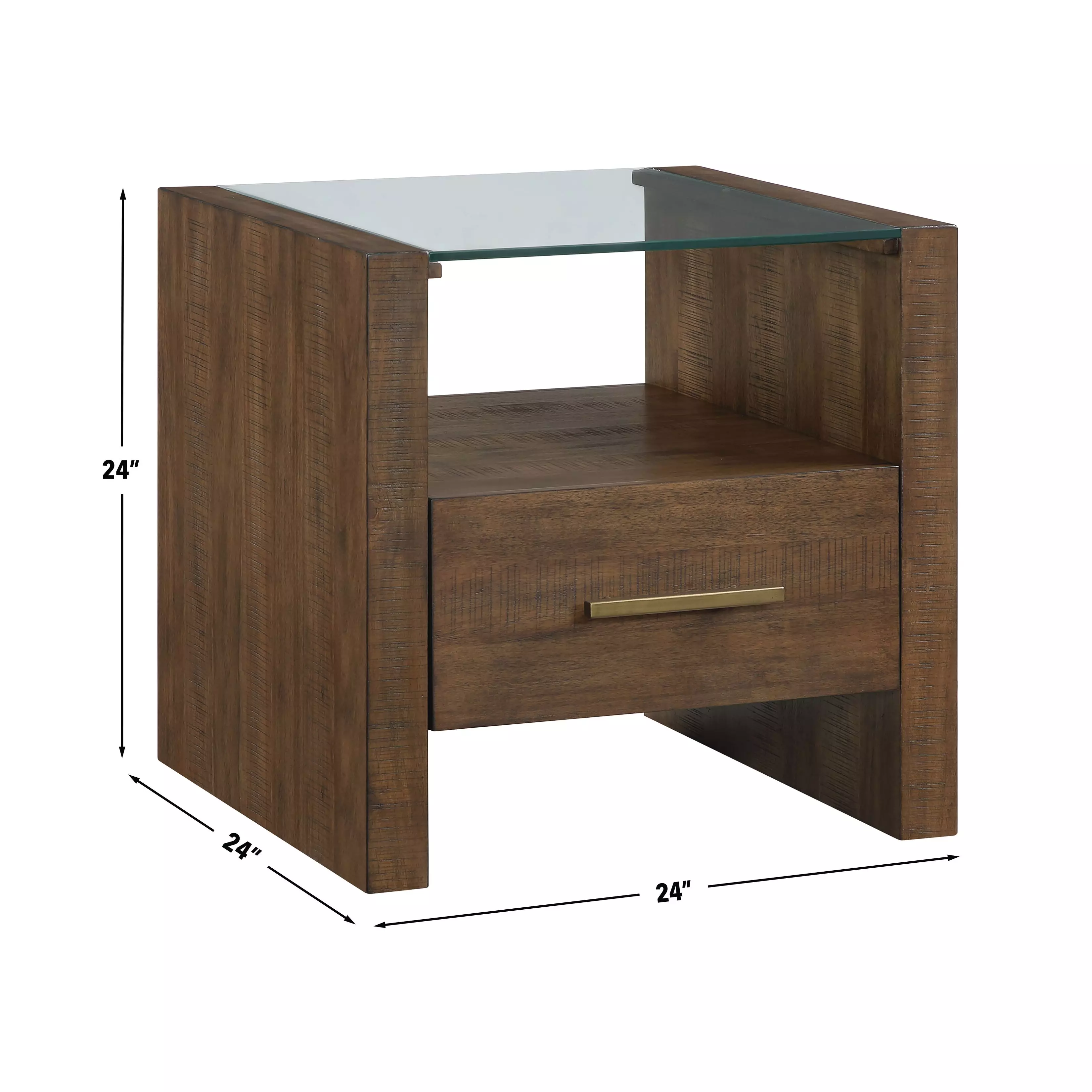 Garland Toffee Square Glass Top End Table
