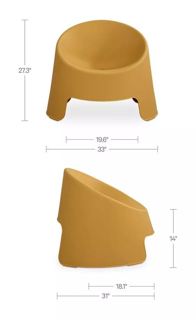 Nolla Yellow Outdoor Accent Chair Set of 2