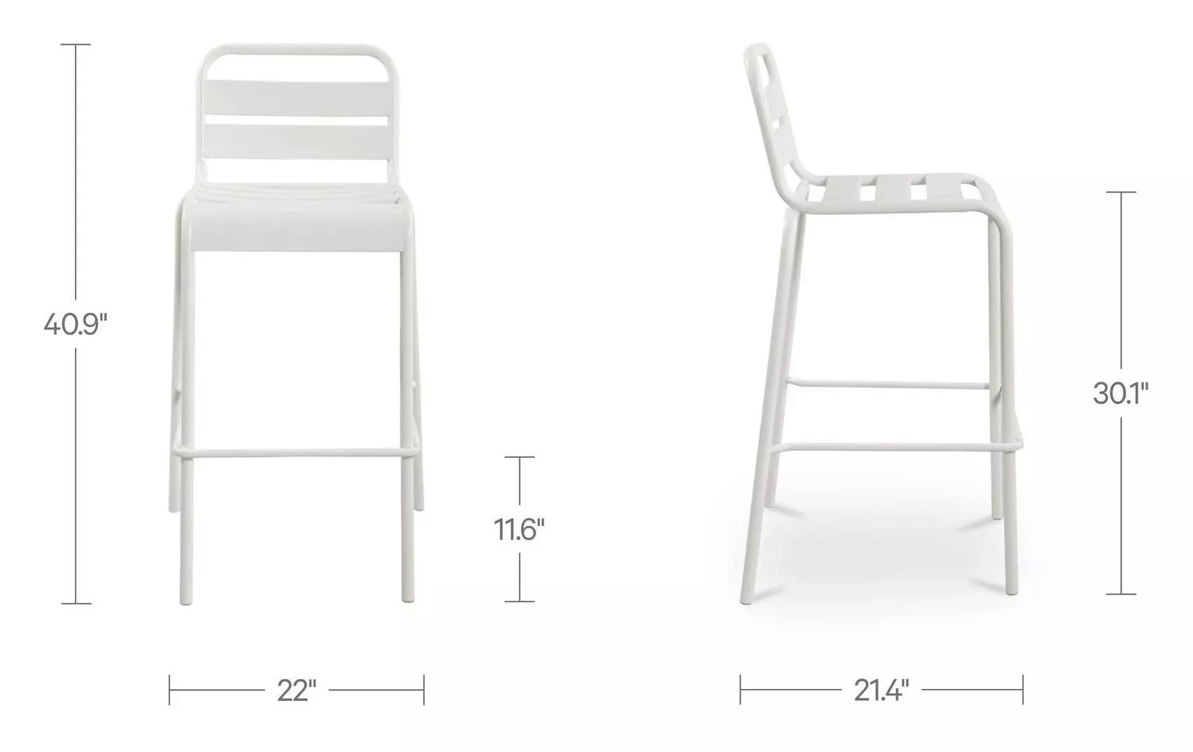 Kade White Outdoor Bar Stool Set of 2