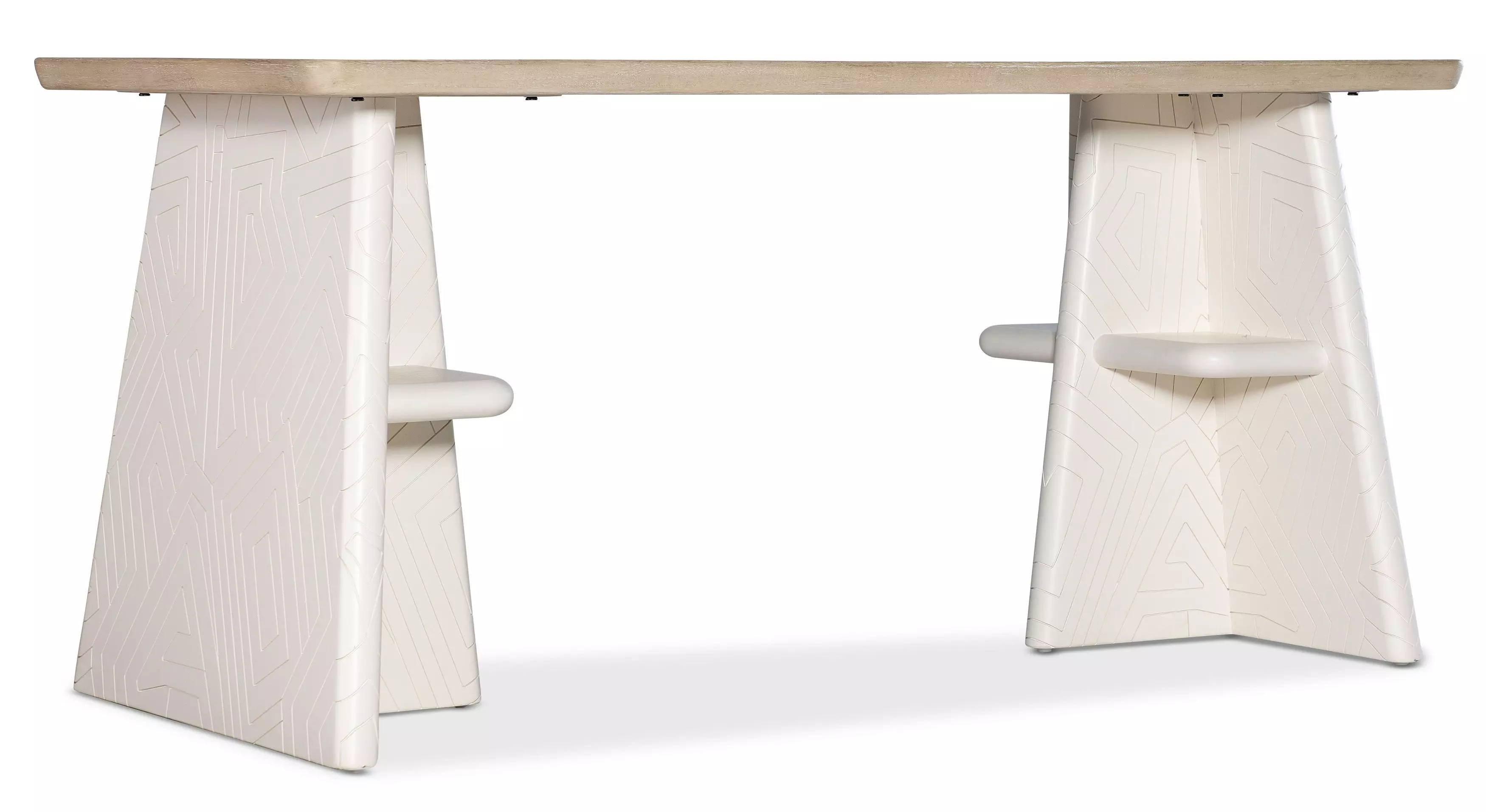 Commerce And Market Light Elm And Creamy White Effie Writing Table