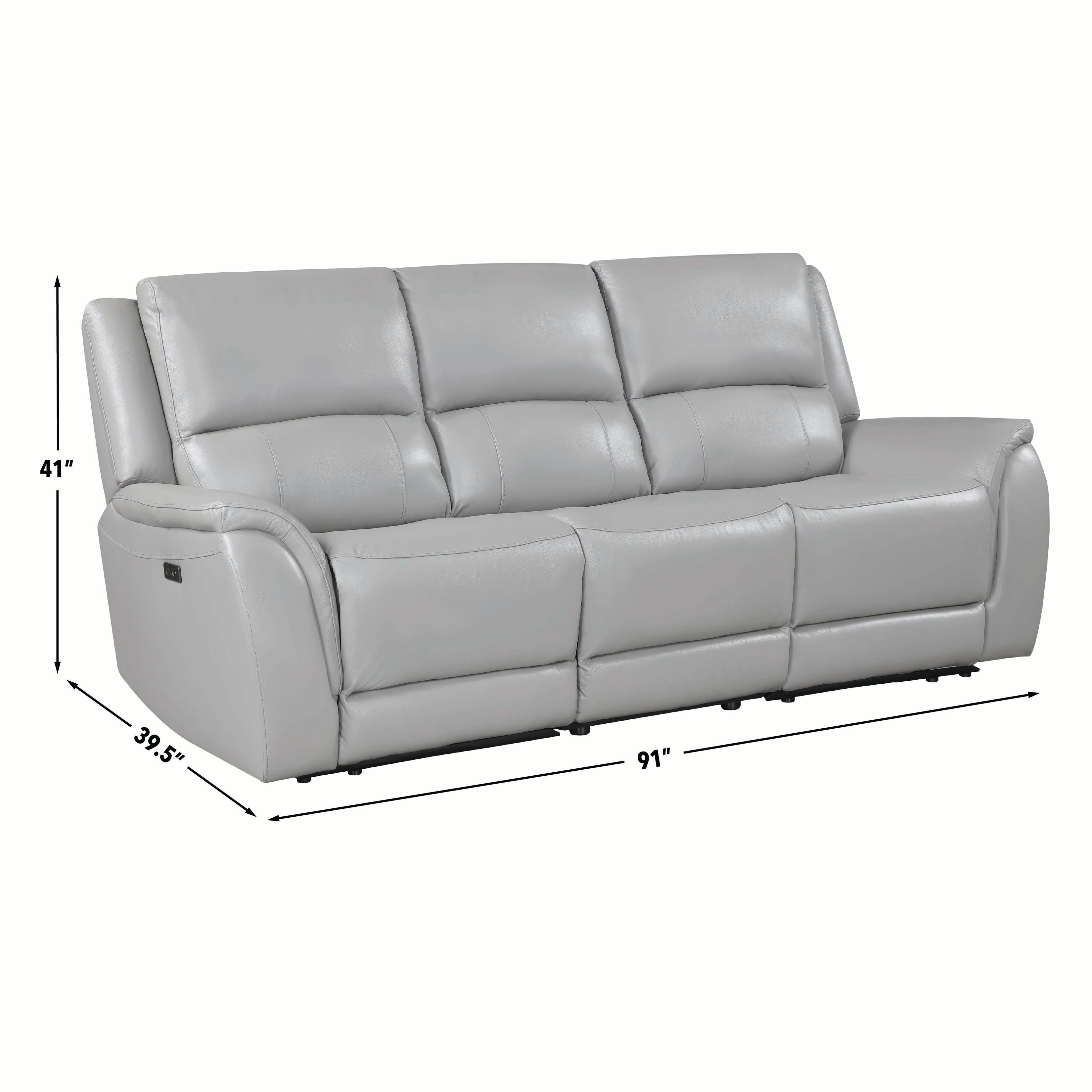 Alexandria Stone 91" Power Reclining Sofa