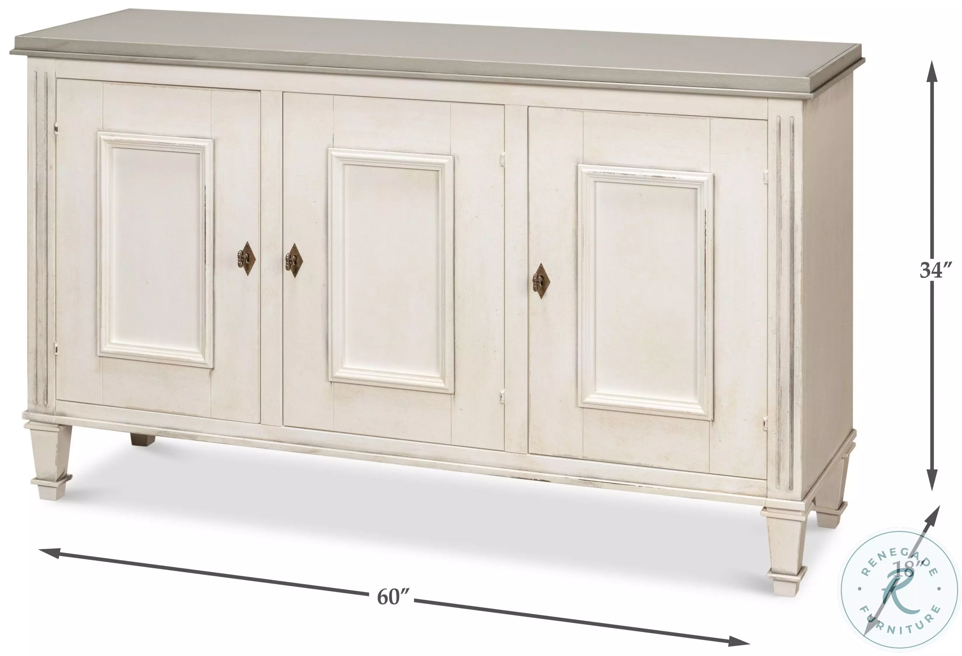 Louis XVI White And Gray Buffet