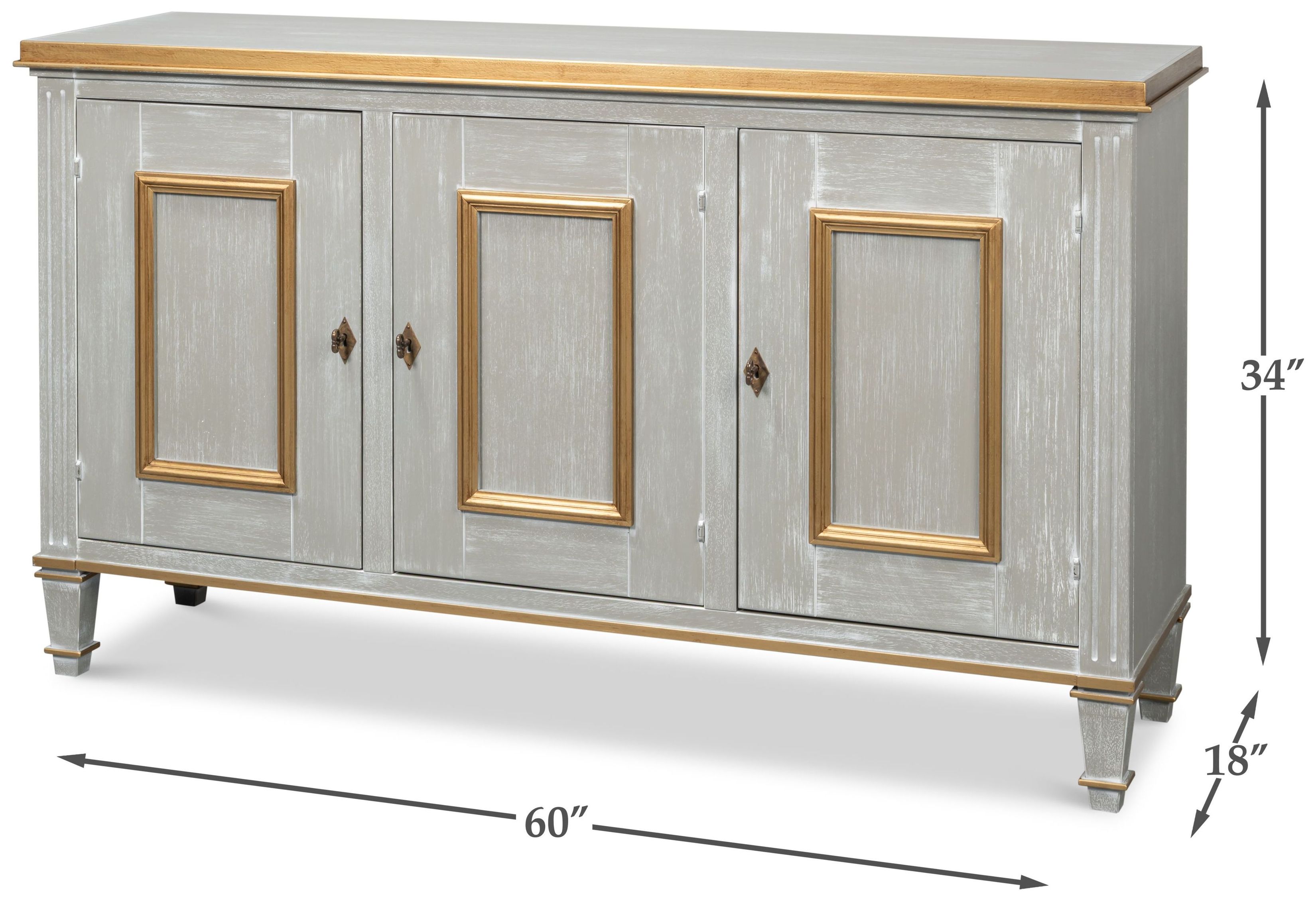 Louis XVI Carmine Legno 3 Doors Buffet