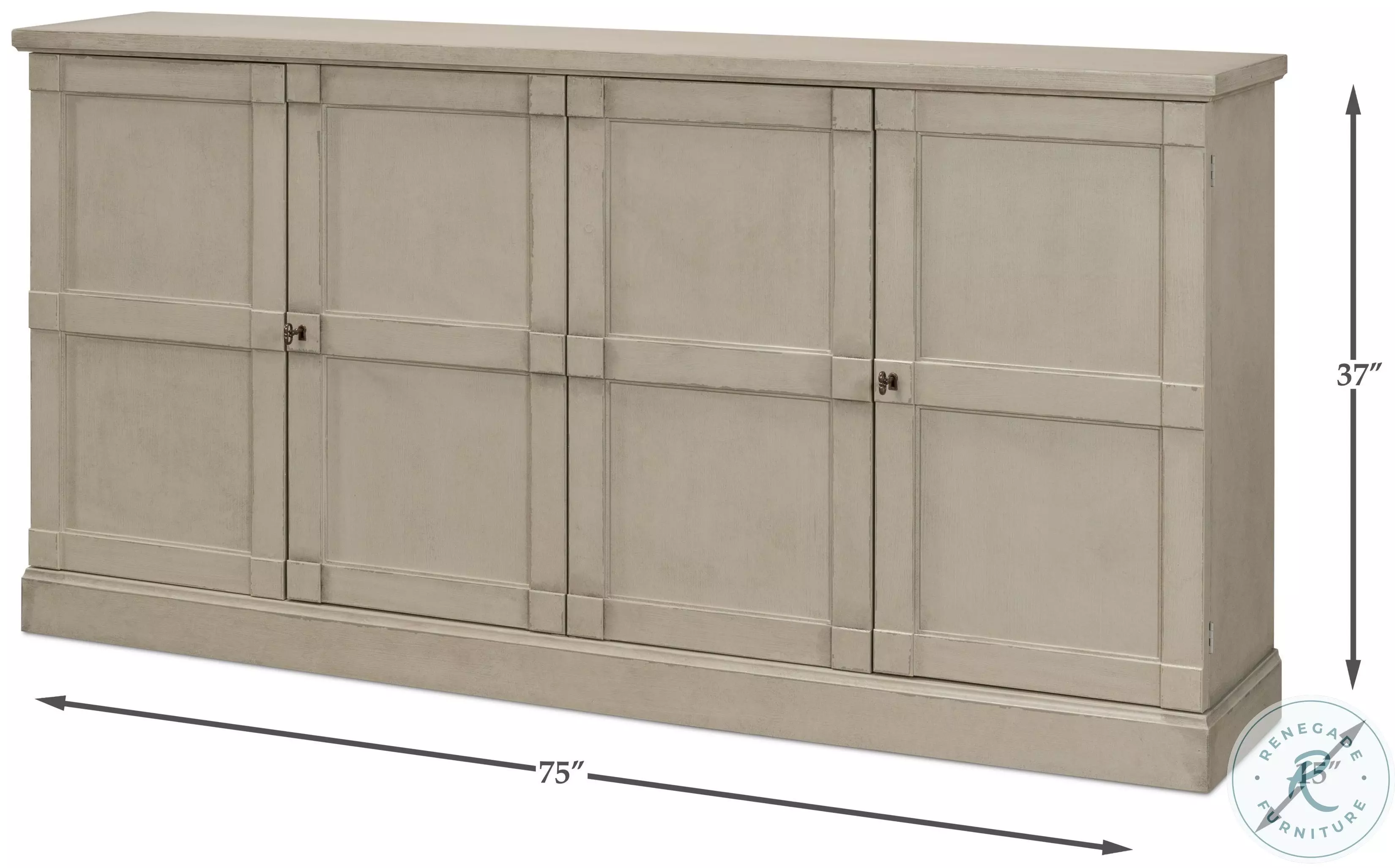 Lionisio Washed Gray 4 Door Buffet