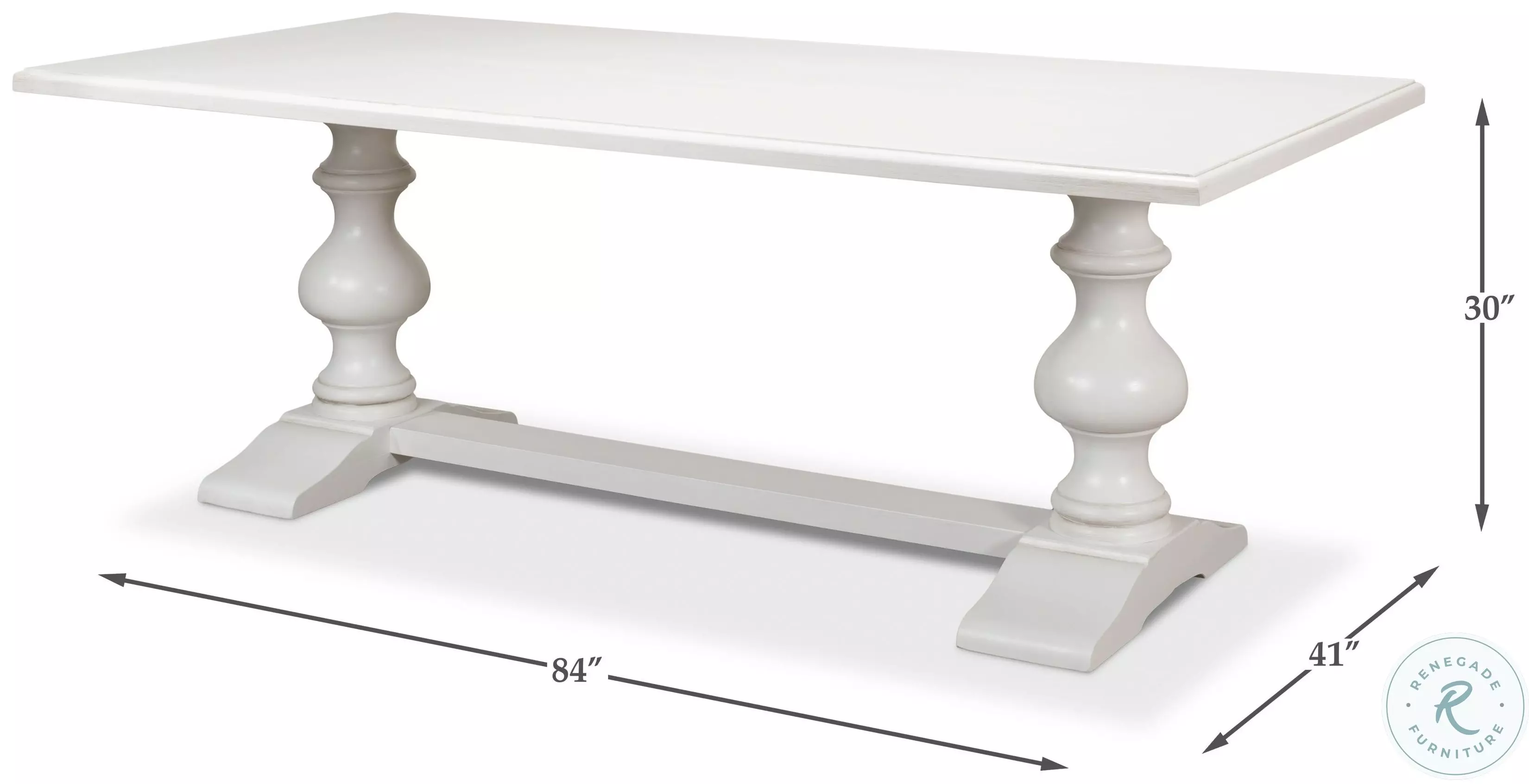 Lionisio Cortina White 84" Dining Table