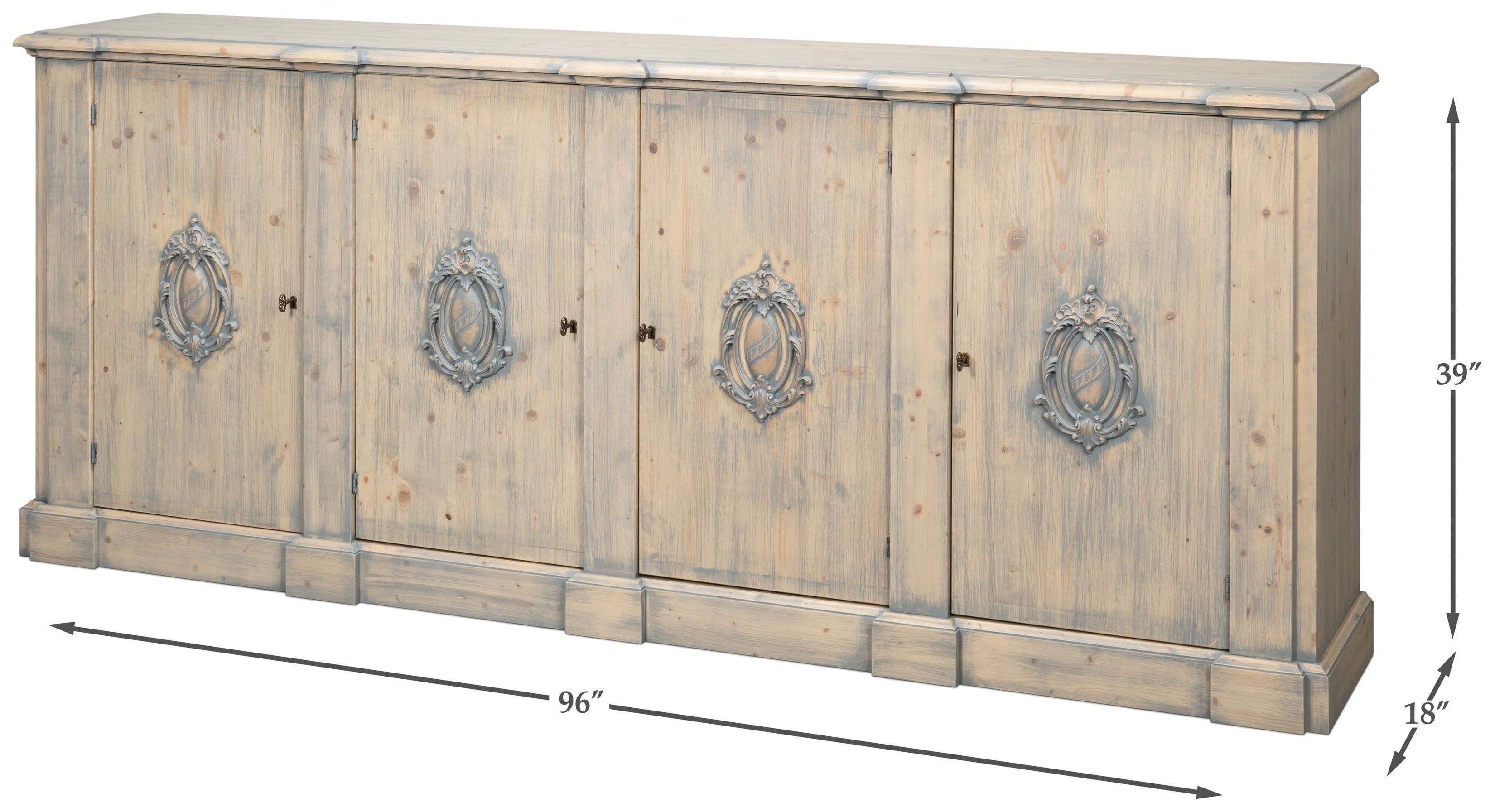 Crested Carmine Legno 4 Door TV Stand