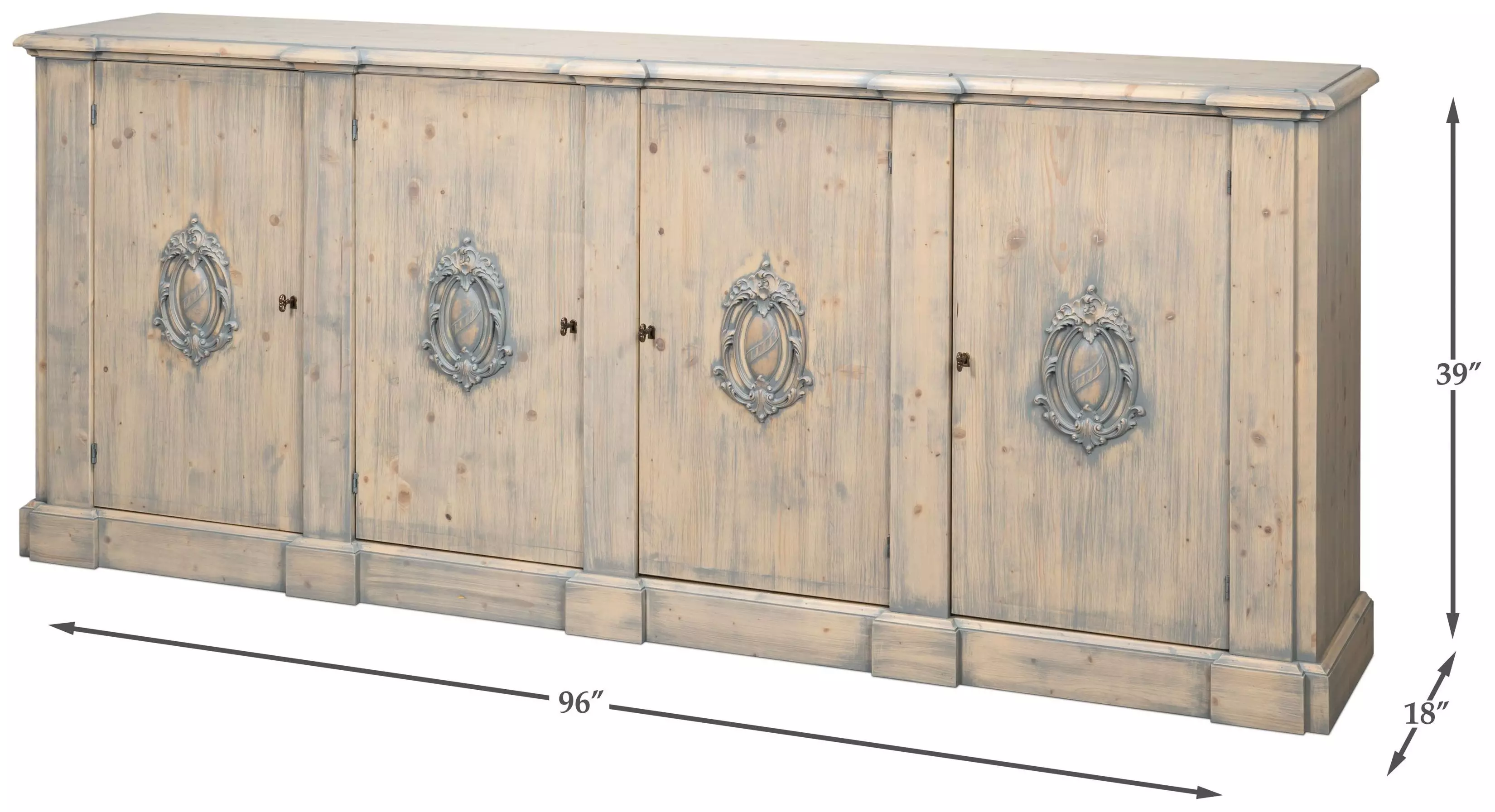 Crested Carmine Legno 4 Door TV Stand