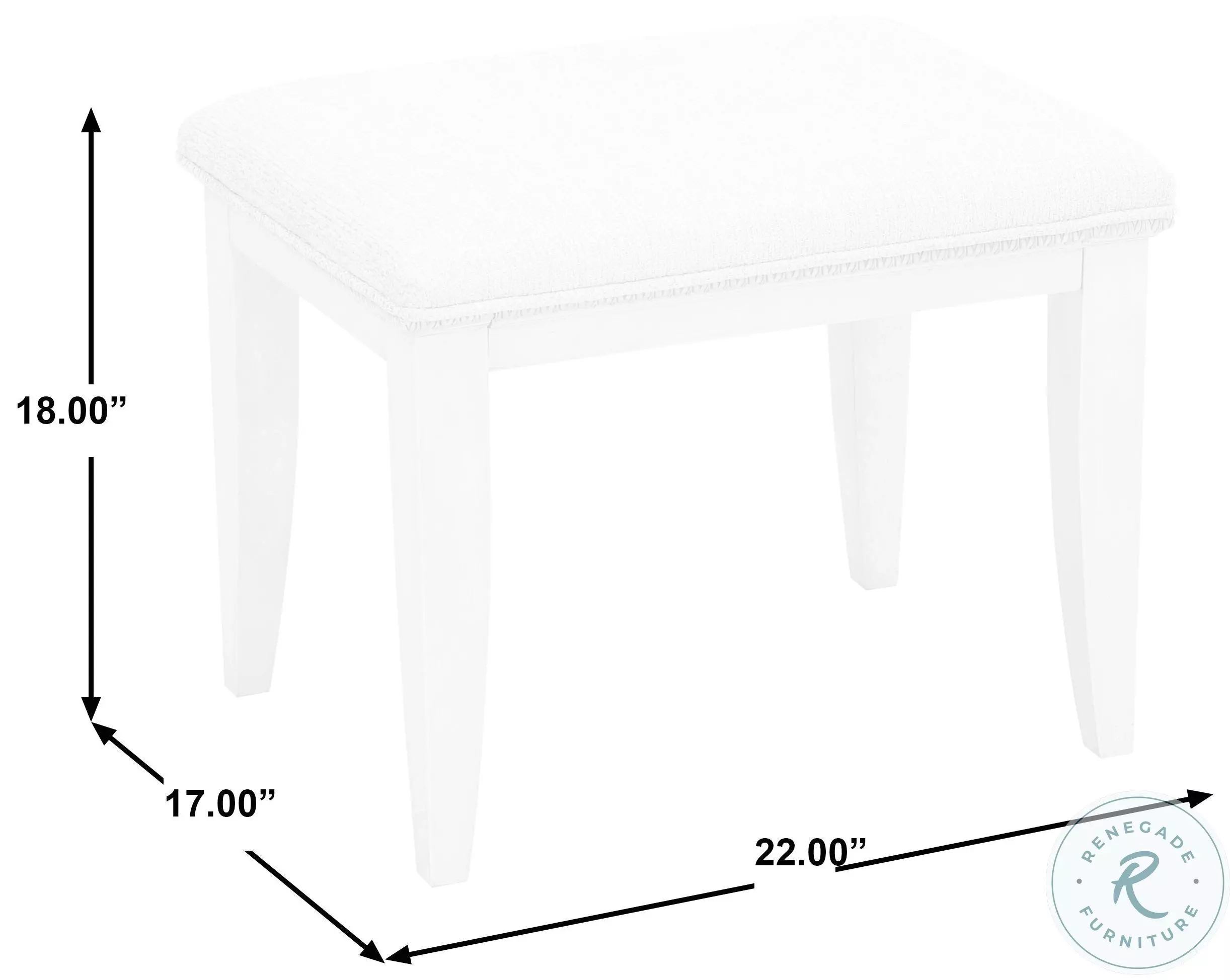 Luciana Semi Transparent Creamy White Vanity Stool