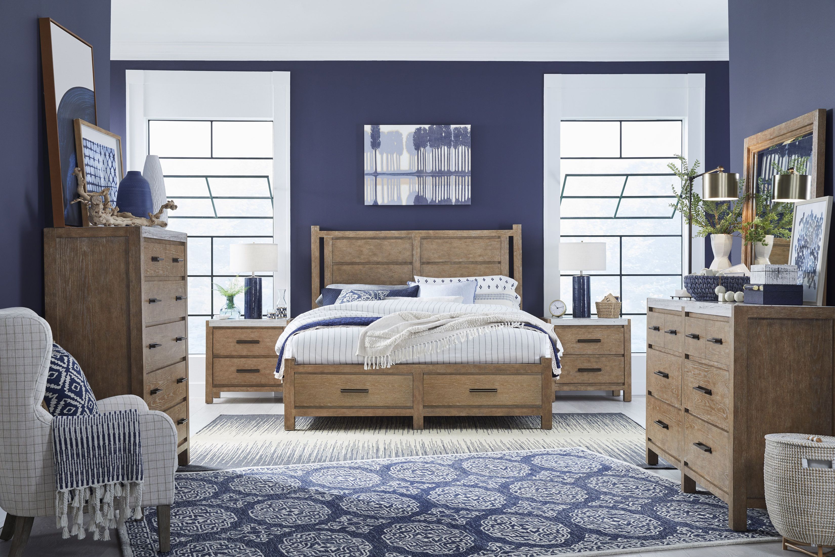 Plum Creek Sierra Brown Queen Storage Panel Bedroom Set From Magnussen ...