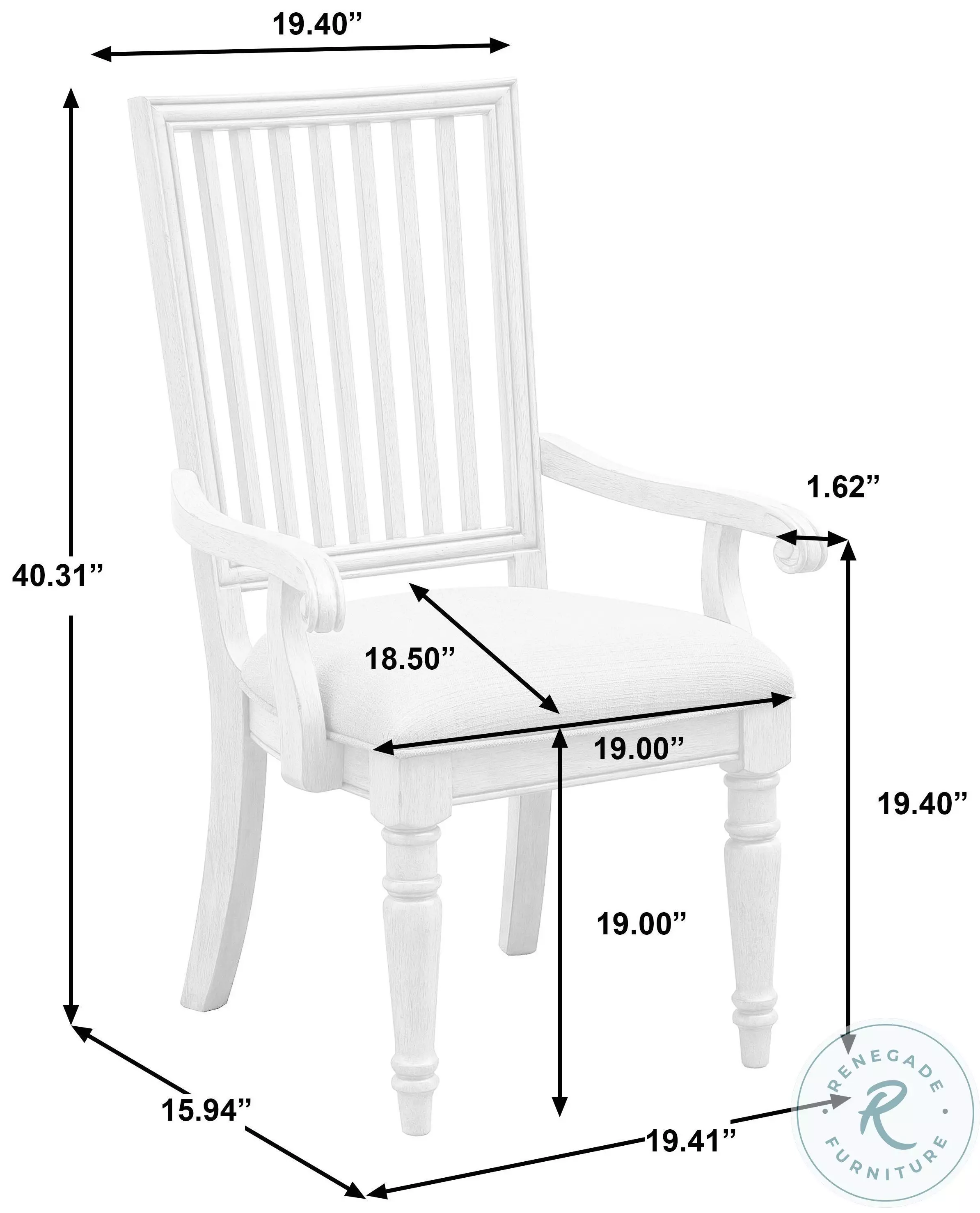 Jefferson Crest Bluff Grey Arm Chair Set of 2