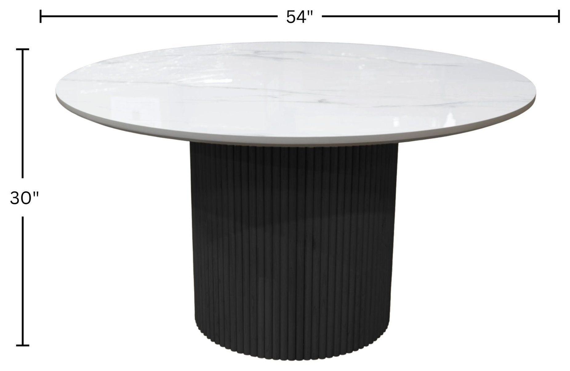 Reba Black Quartz Top Round Dining Table