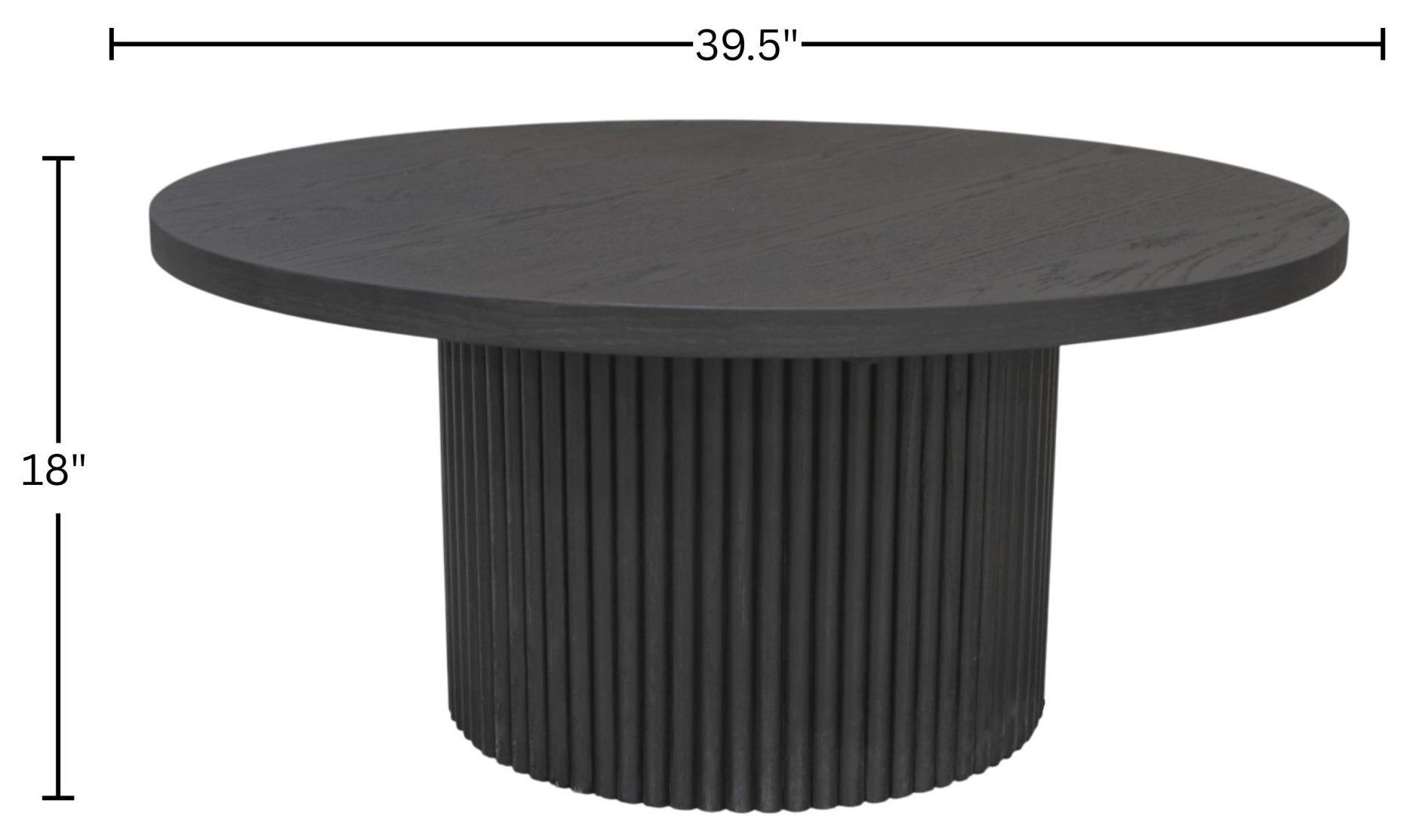 Reba Black Round Cocktail Table