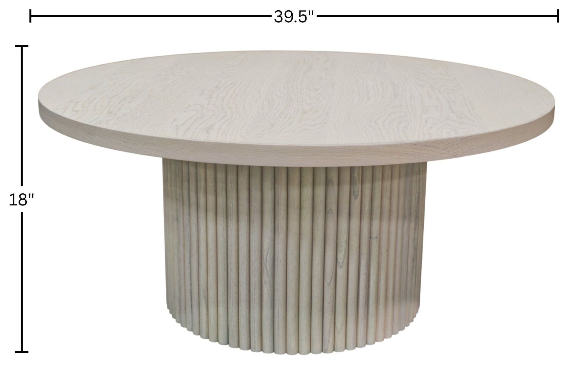 Reba Natural White Wash Round Cocktail Table