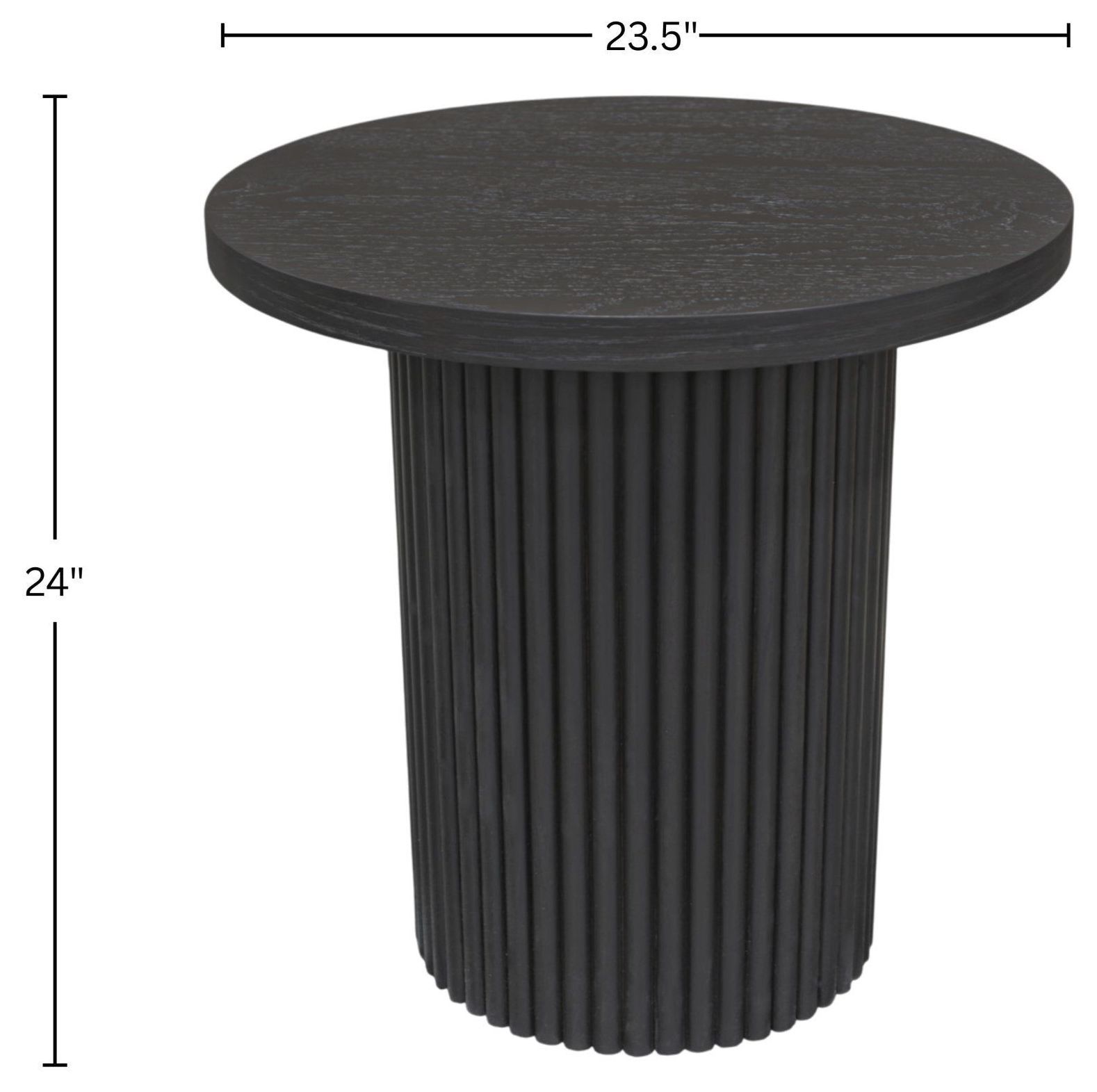 Reba Black Round End Table