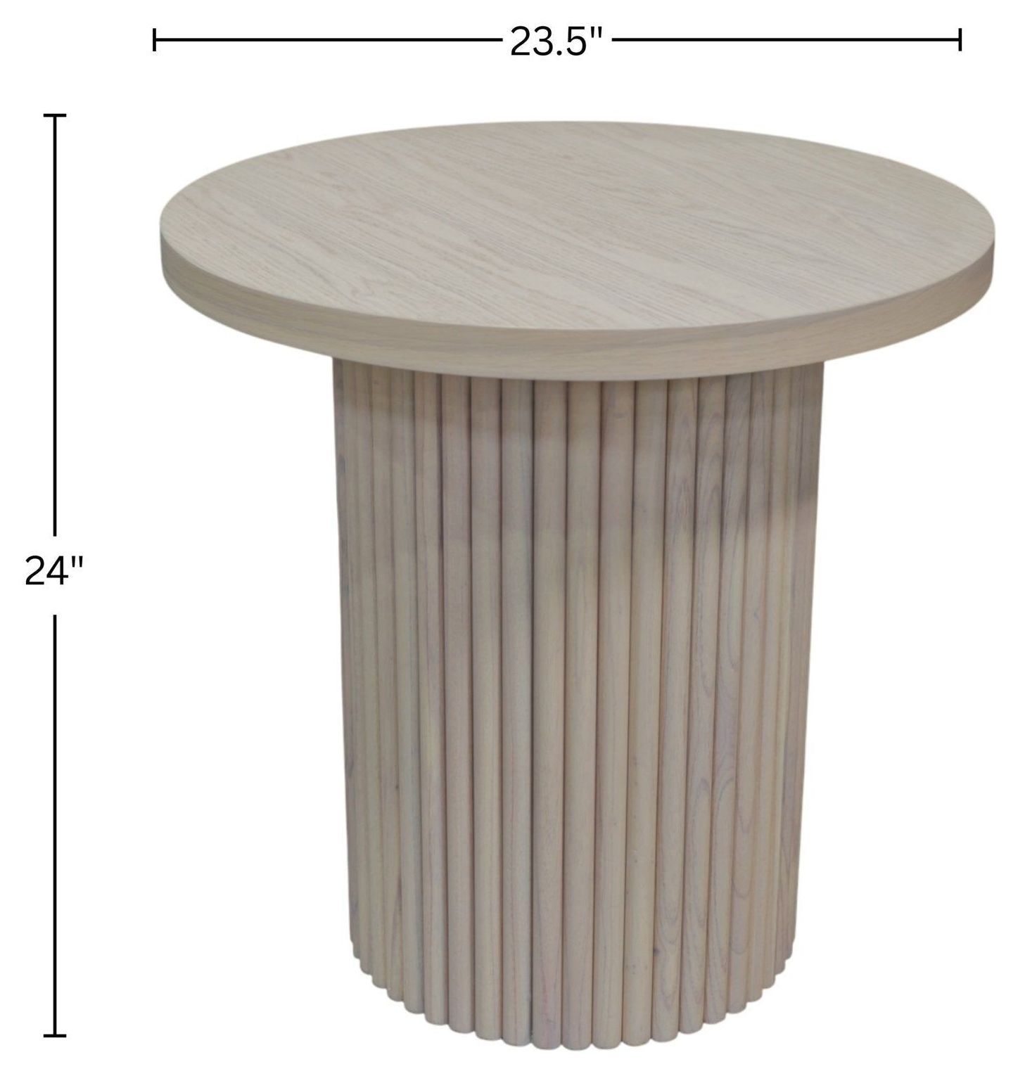 Reba Natural White Wash Round End Table