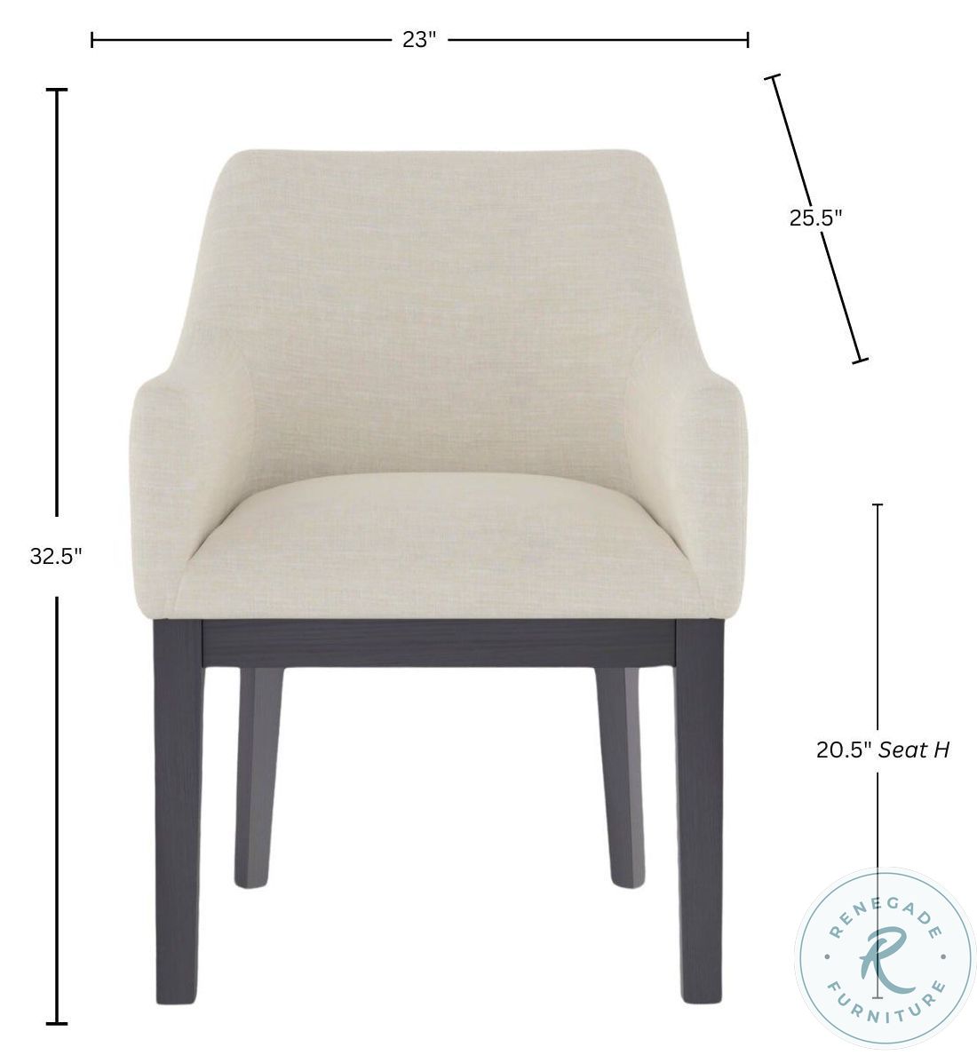 Reba Cream Arm Chair Set Of 2