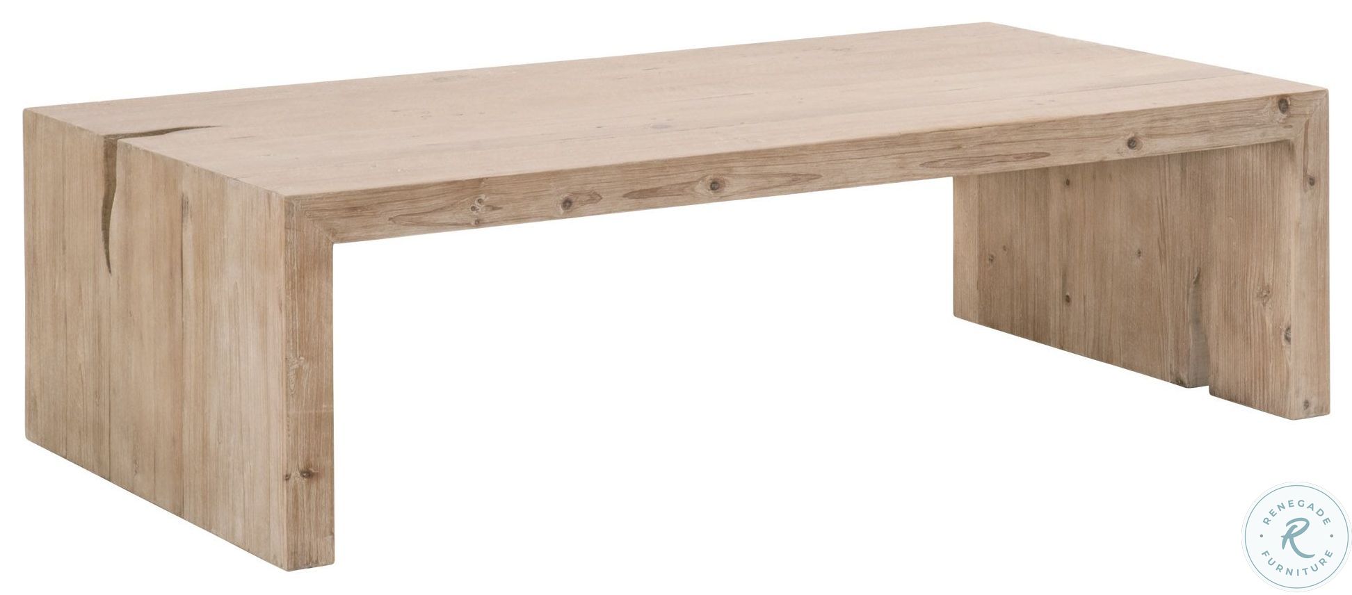 Reed Smoke Gray Pine Coffee Table From Essentials for Living Coleman