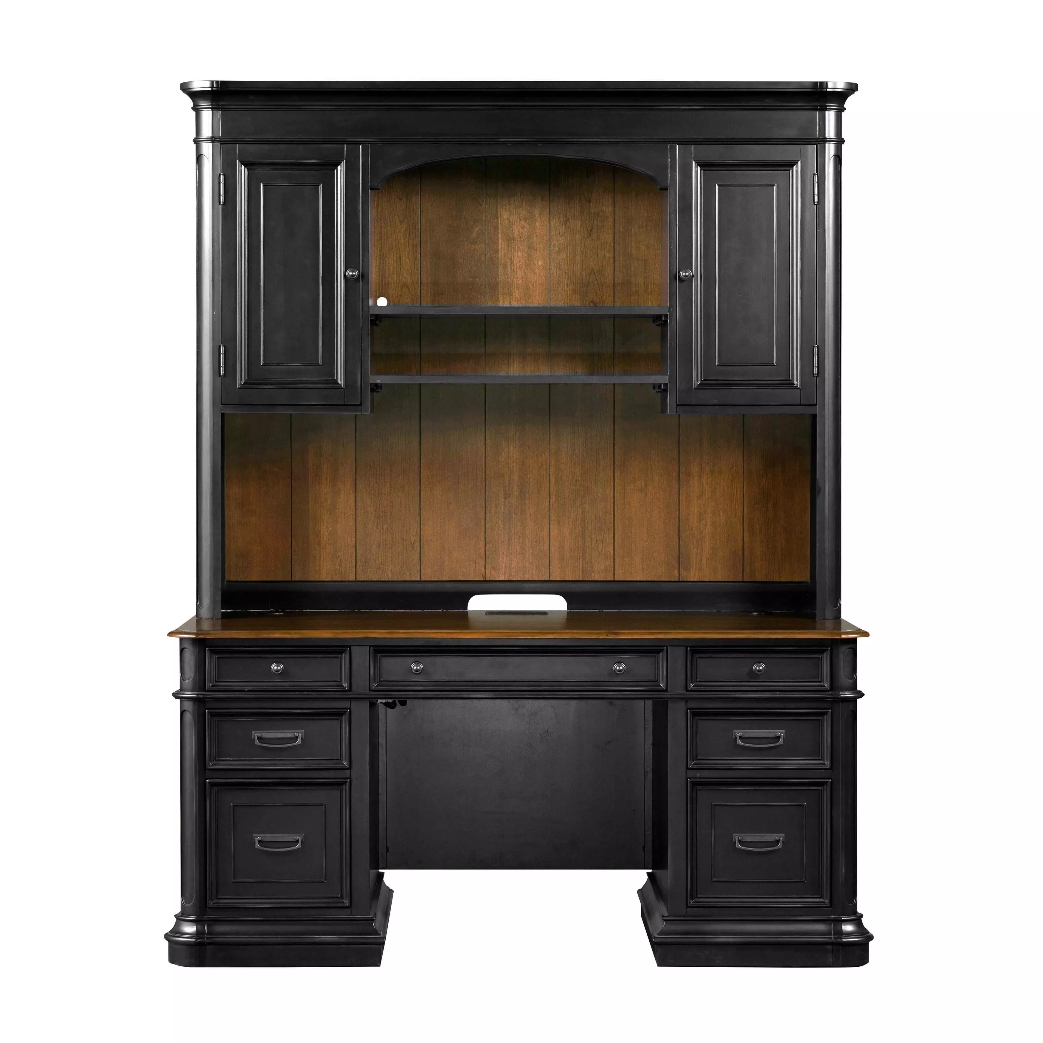 Roanoke Black L-Shaped Home Office Set | H360-50-55