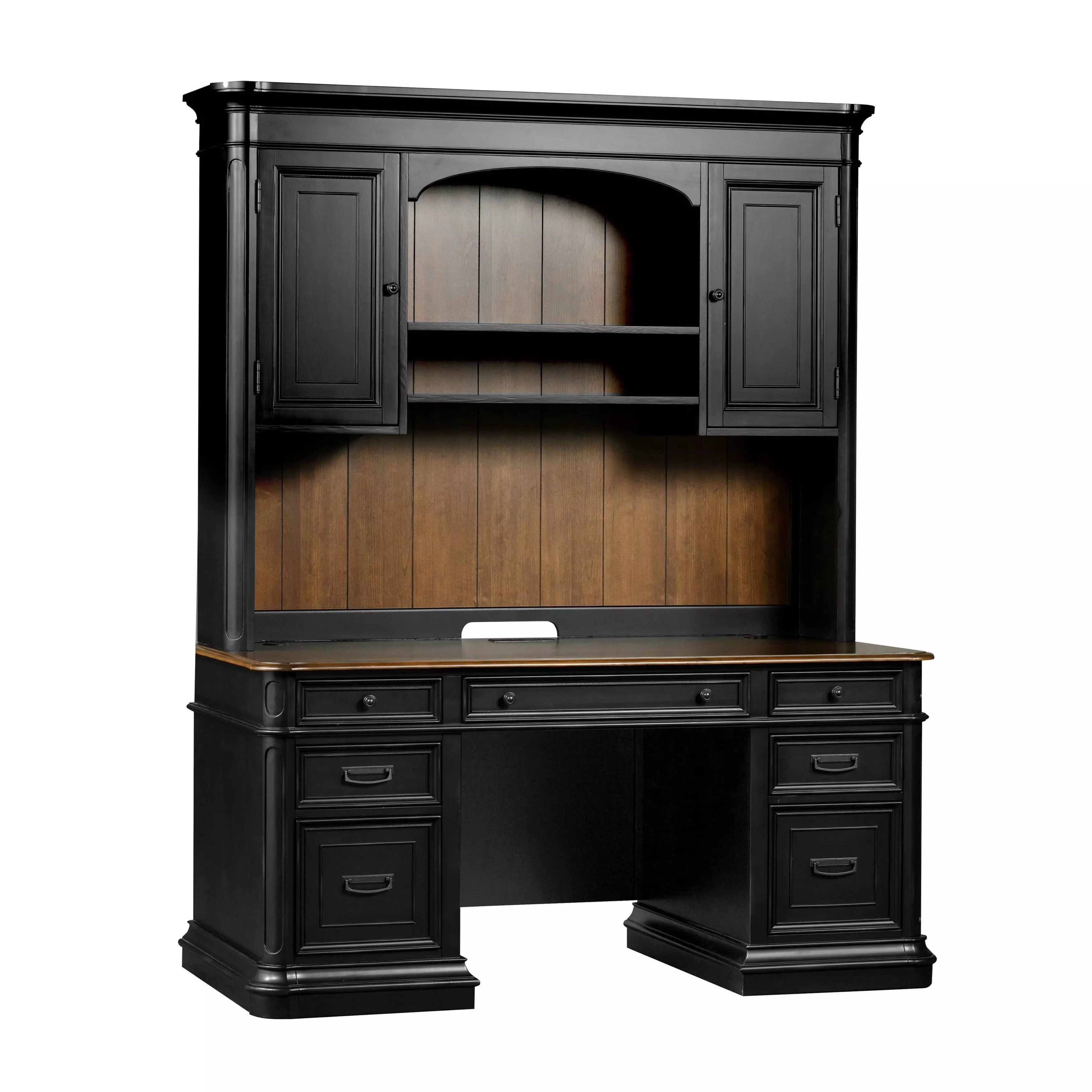 Roanoke Black L-Shaped Home Office Set | H360-50-55