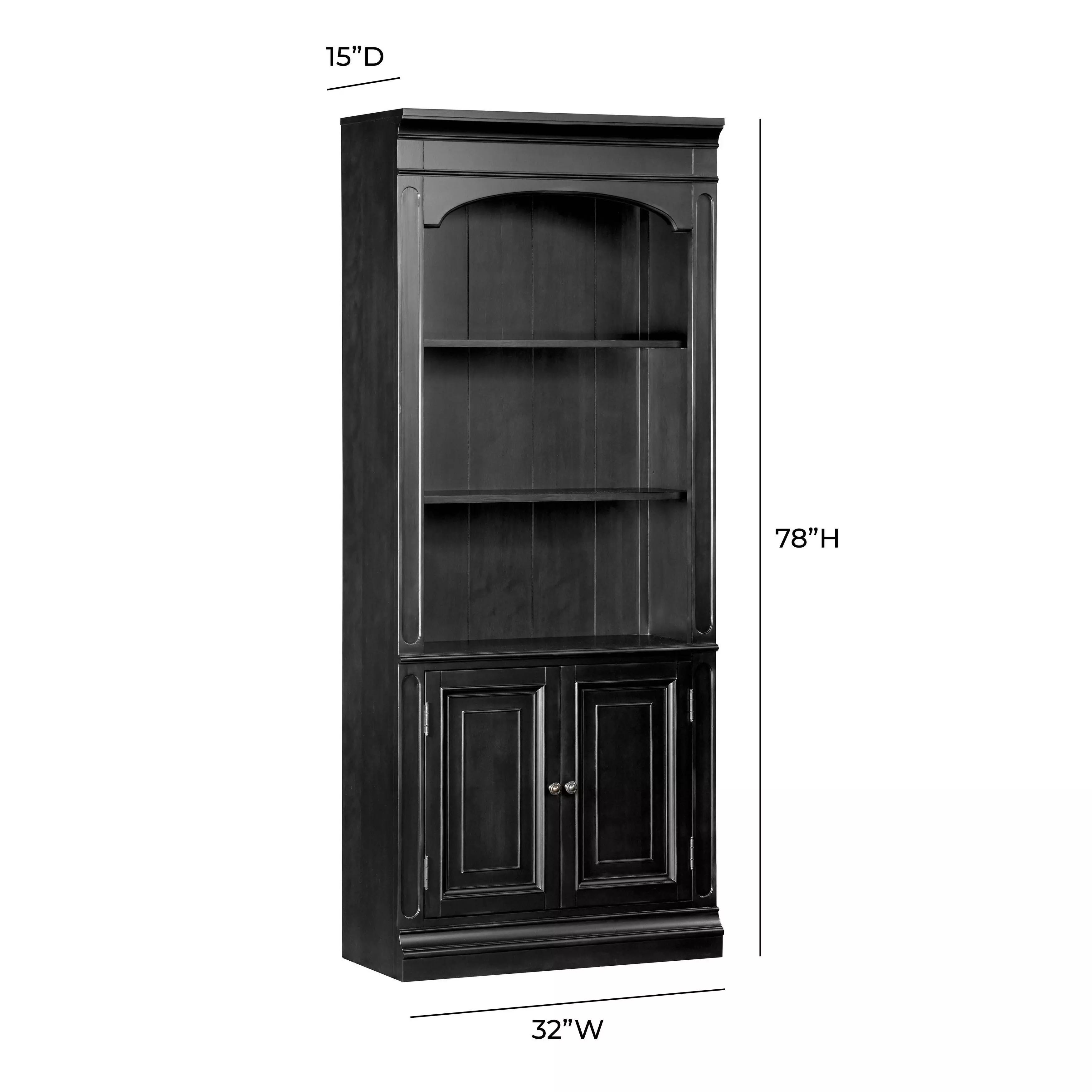 Roanoke Black Bookcase
