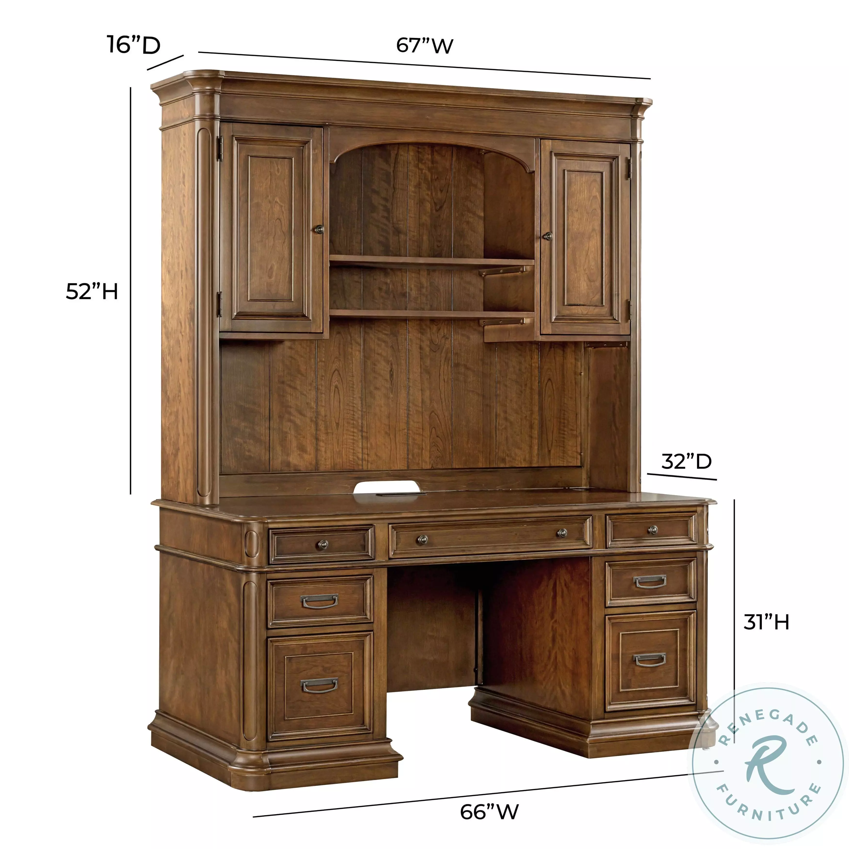 Roanoke Cherry Credenza With Hutch