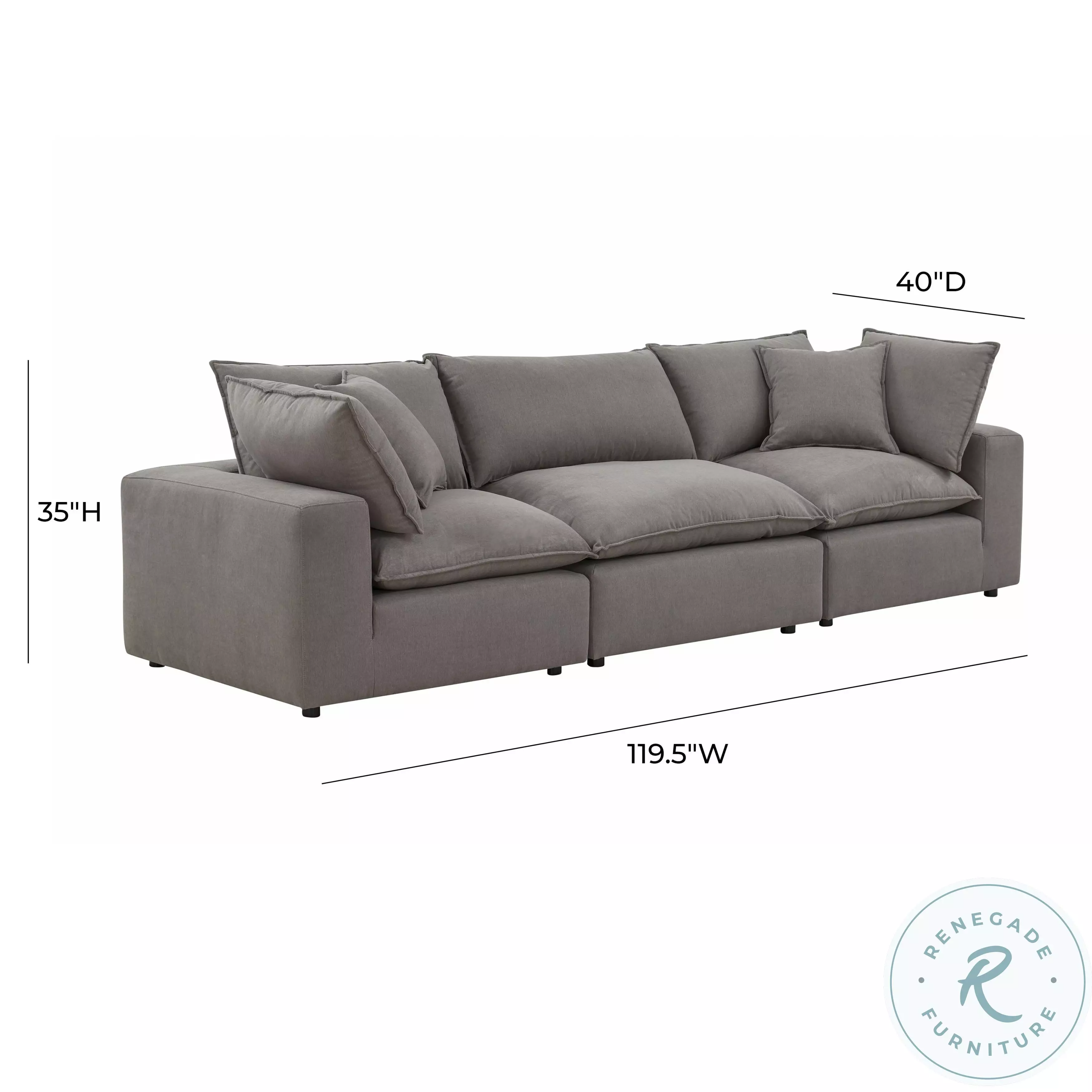 Cali Slate Performance Fabric Modular Sofa