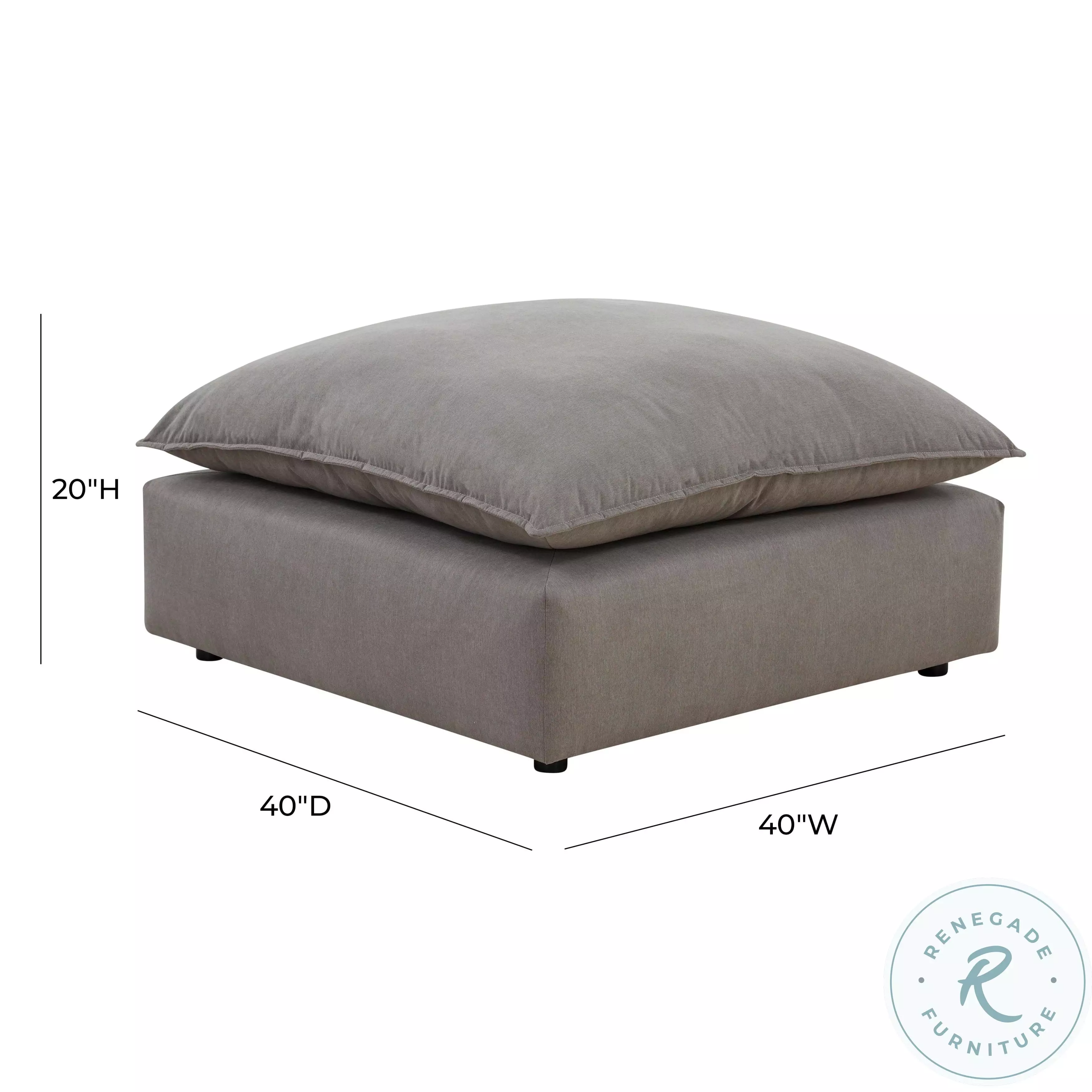 Cali Slate Performance Fabric Ottoman