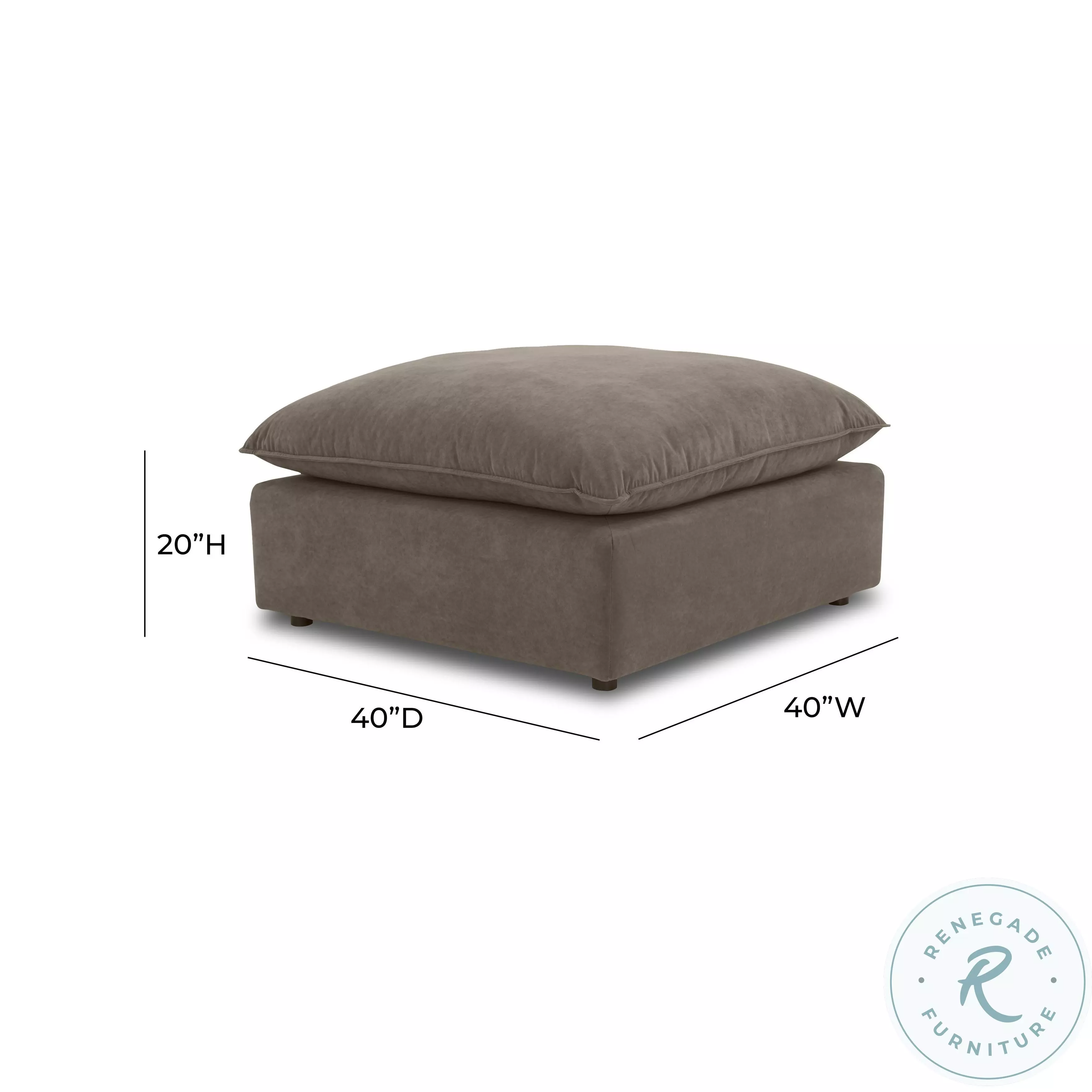 Cali Chocolate Brown Performance Velvet Ottoman
