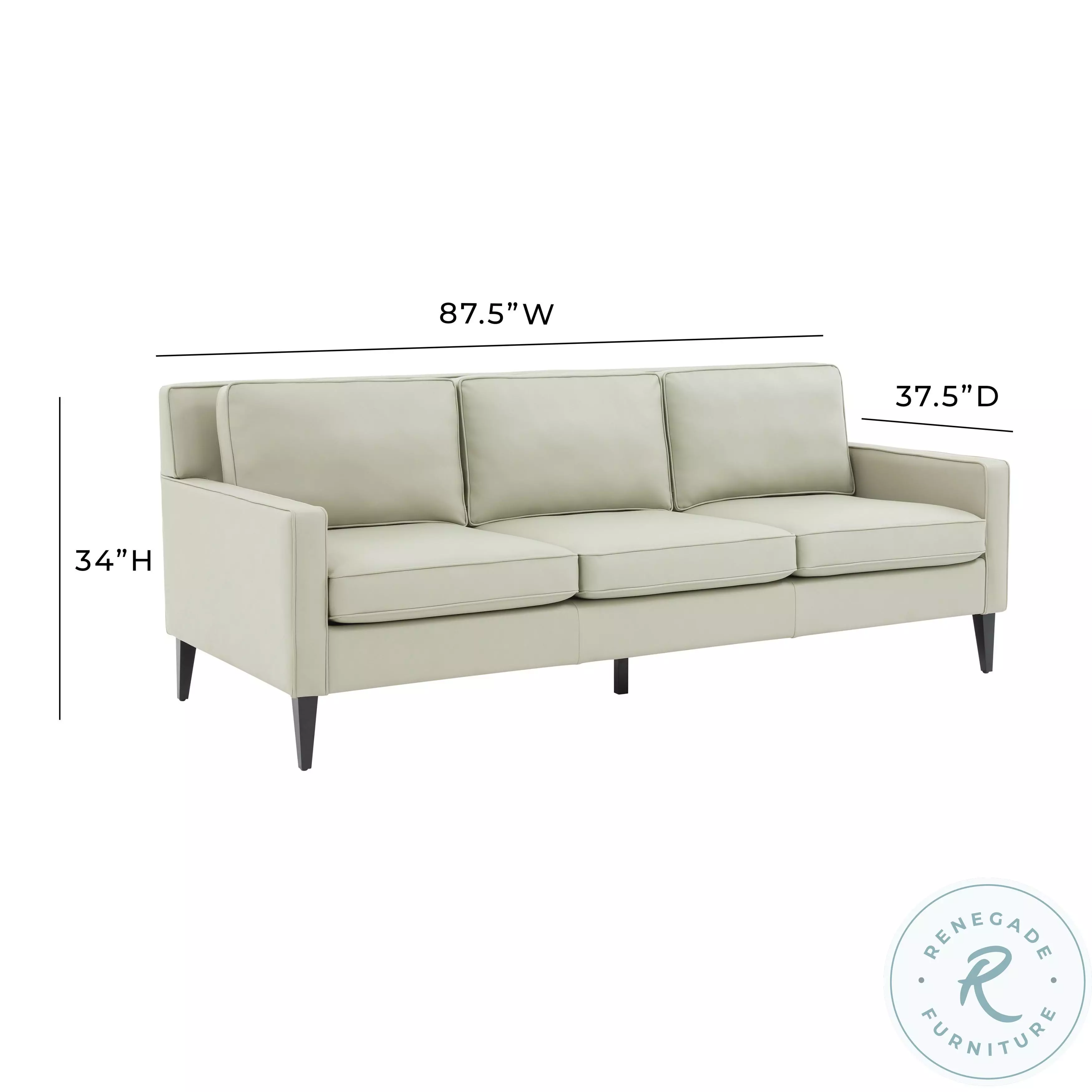 Luna Stone Gray Eco-Leather Sofa