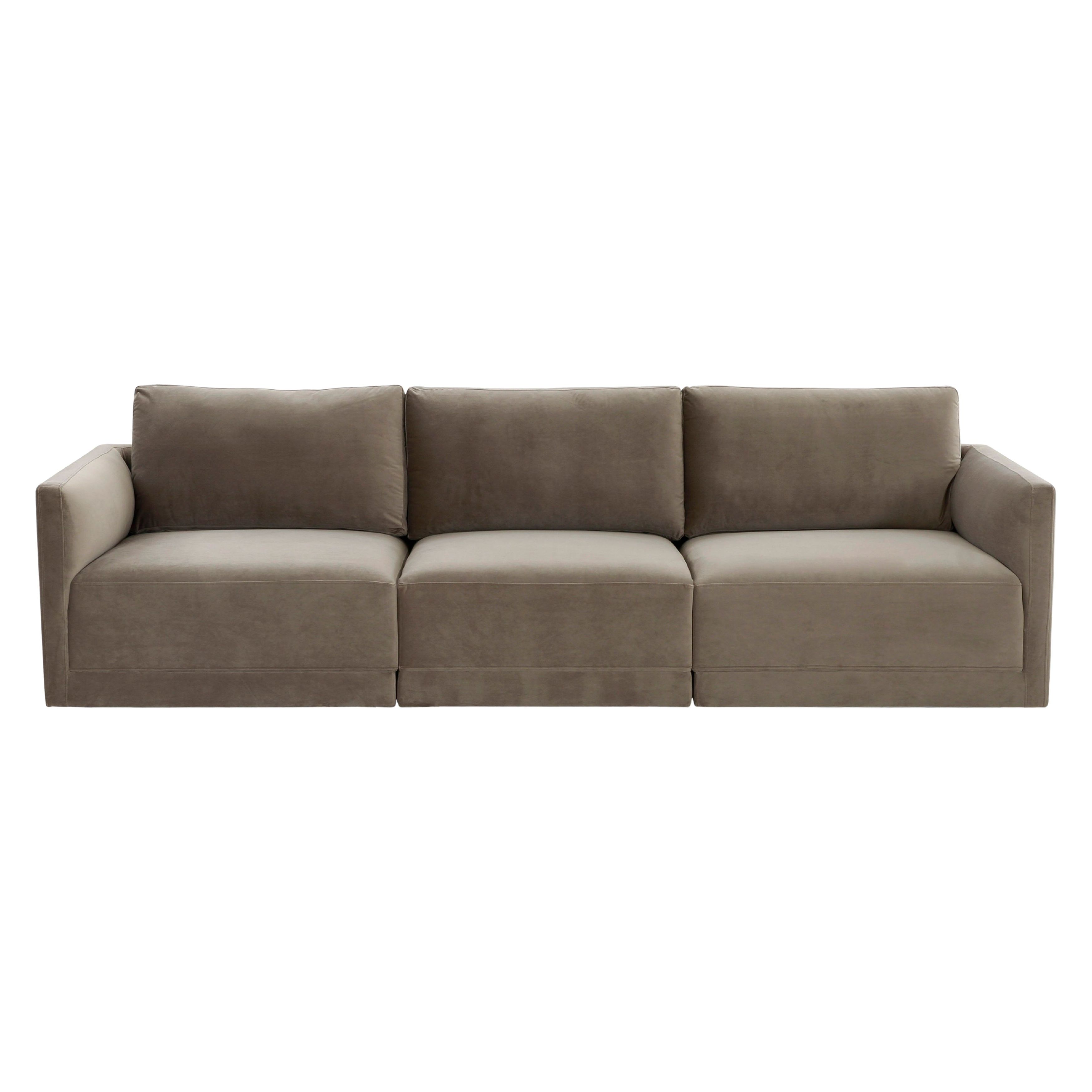 Willow Taupe Velvet Modular Sofa From No | Coleman Furniture