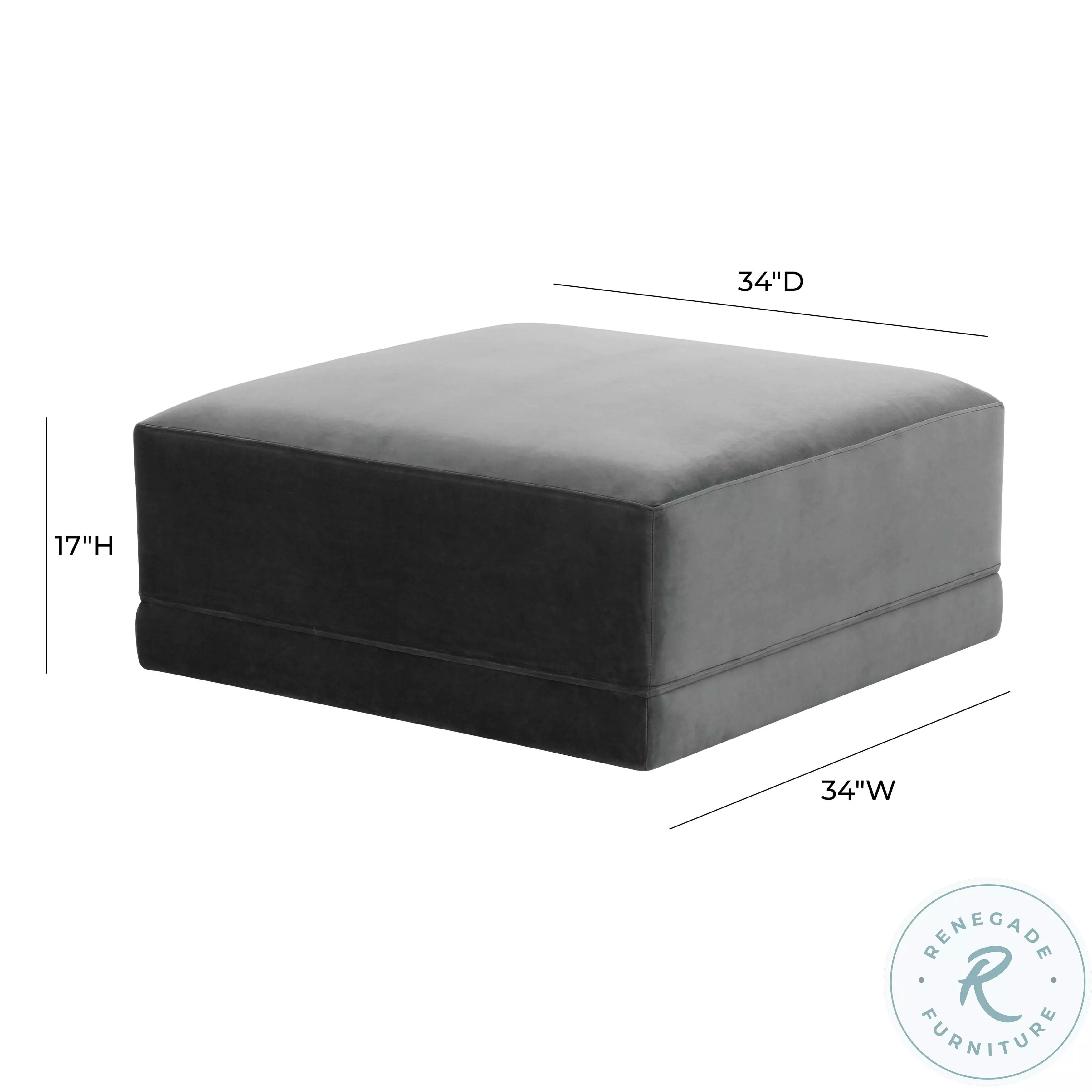 Willow Charcoal Velvet Ottoman